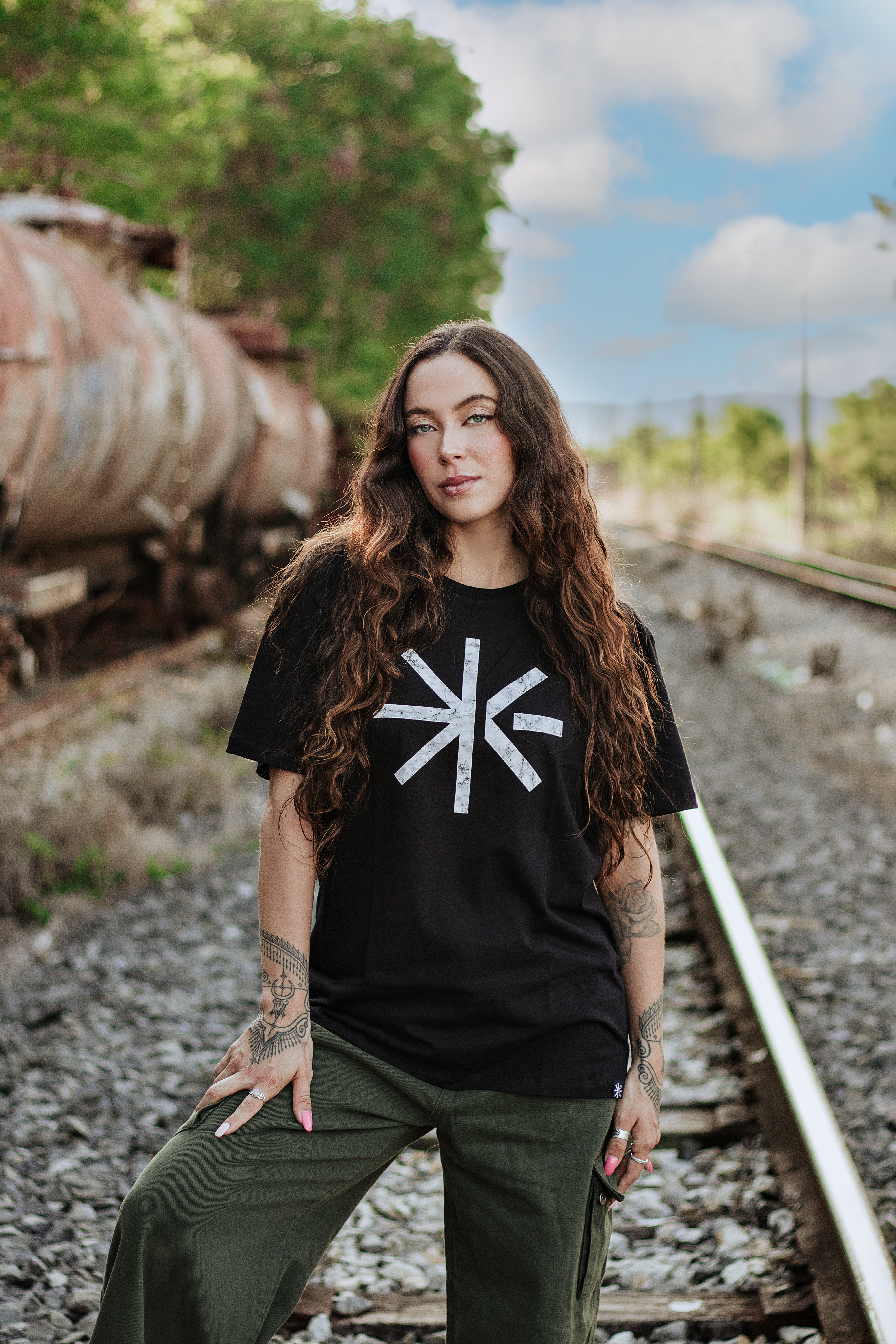 Camiseta Marmorizada (estampa branca)