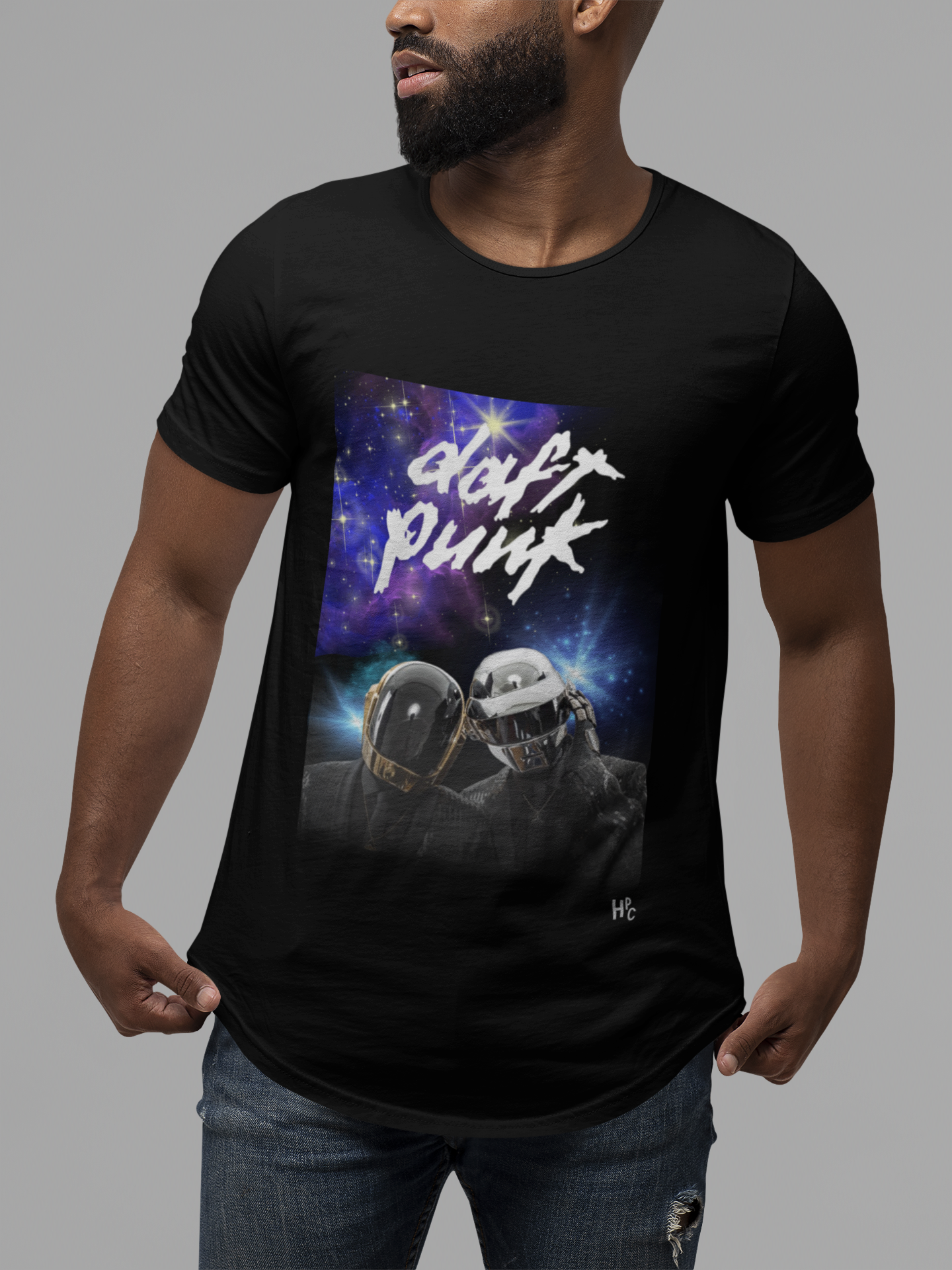 CAMISETA DAFT PUNK  BLUE LIGHT