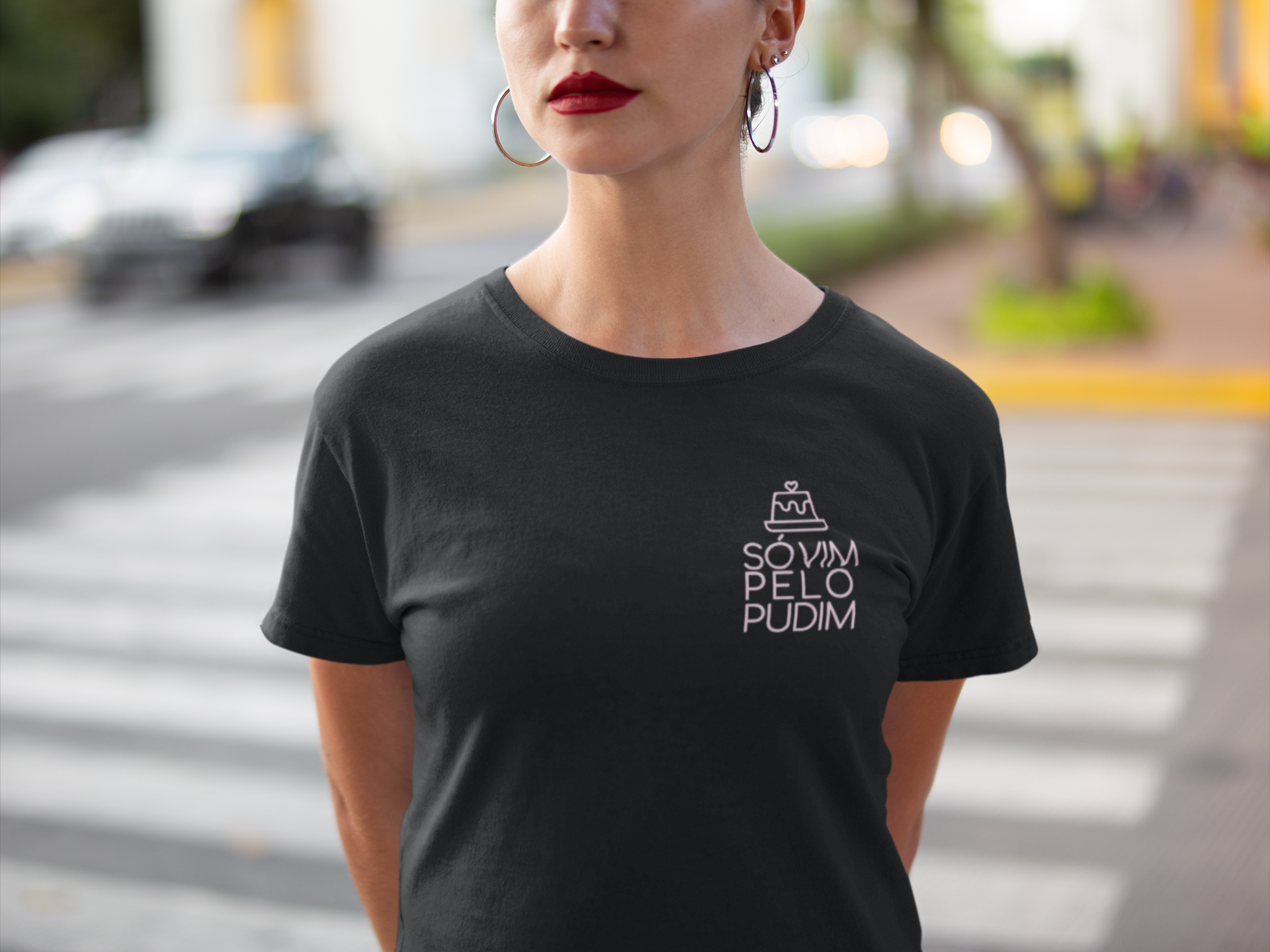 Só vim pelo pudim | Escuro | Baby Look Classic