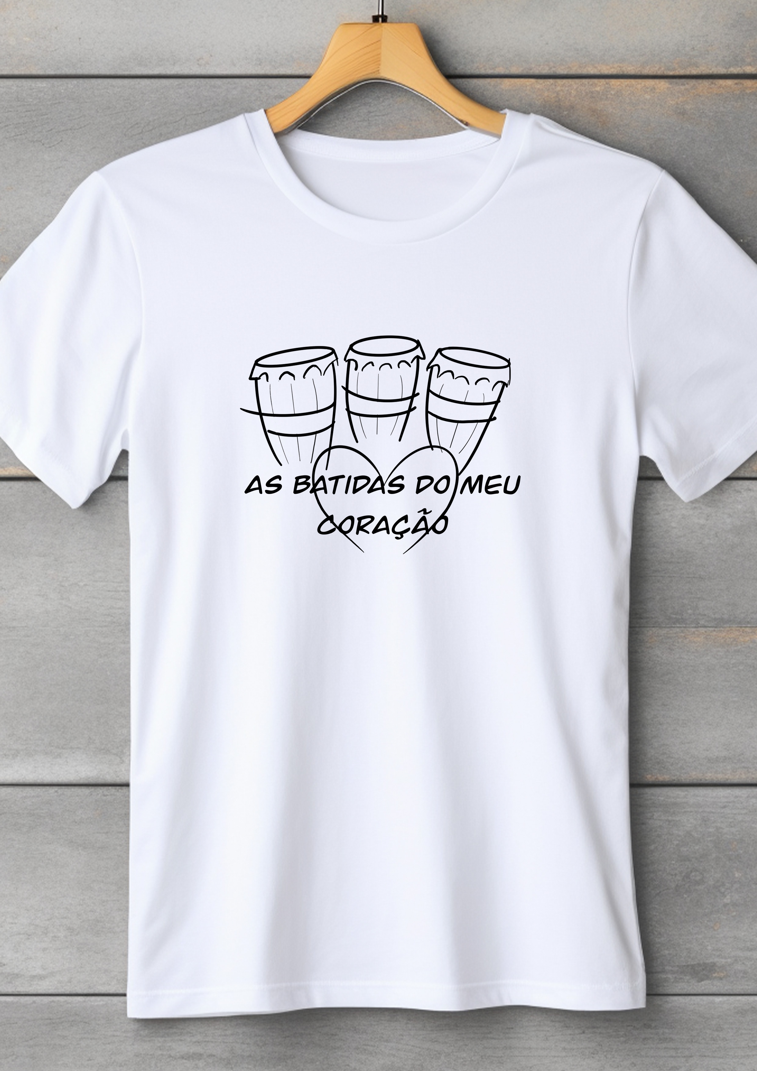 Camiseta batidas do coração - Atabaque
