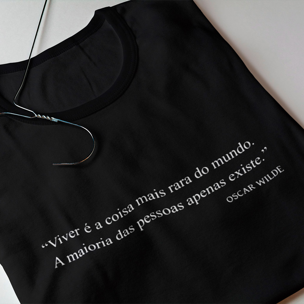 T-Shirt Viver É Raro - Black