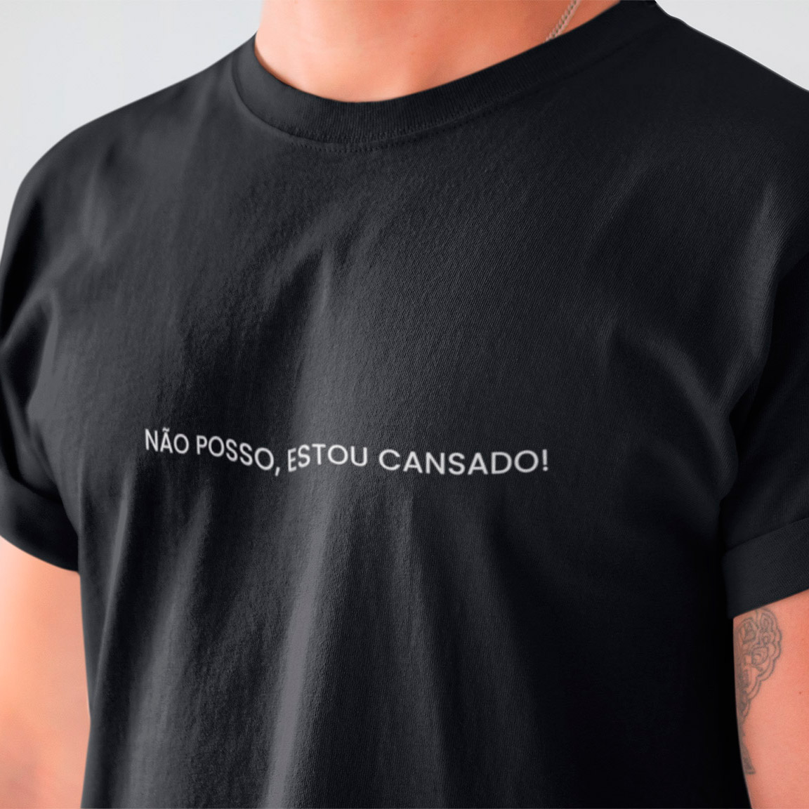 T-Shirt Não Posso Estou Cansado - Black