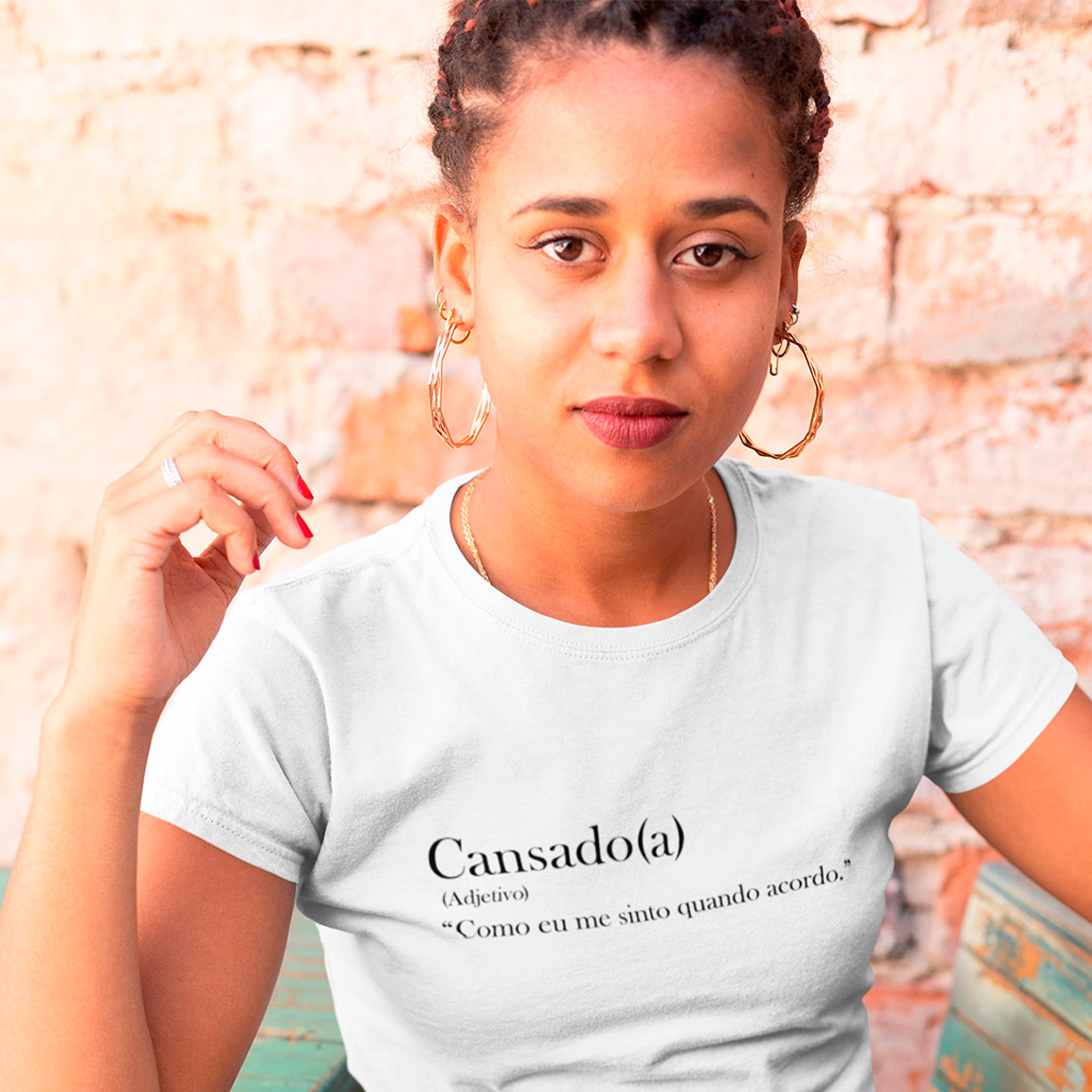 Baby Look Cansado Dicionário - White