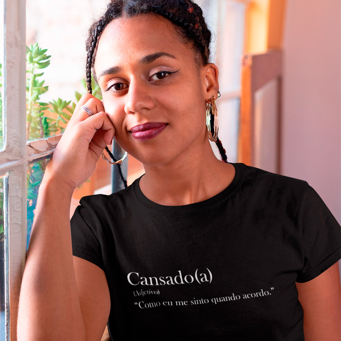 Baby Look Cansado Dicionário - Black