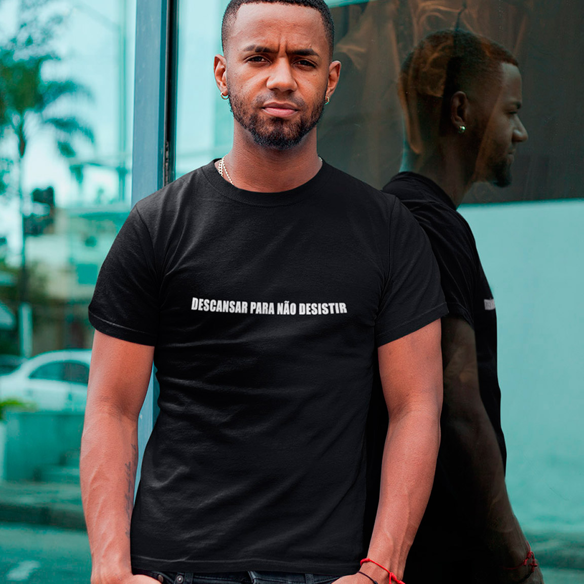 T-Shirt Descansar Para Não Desistir - Black