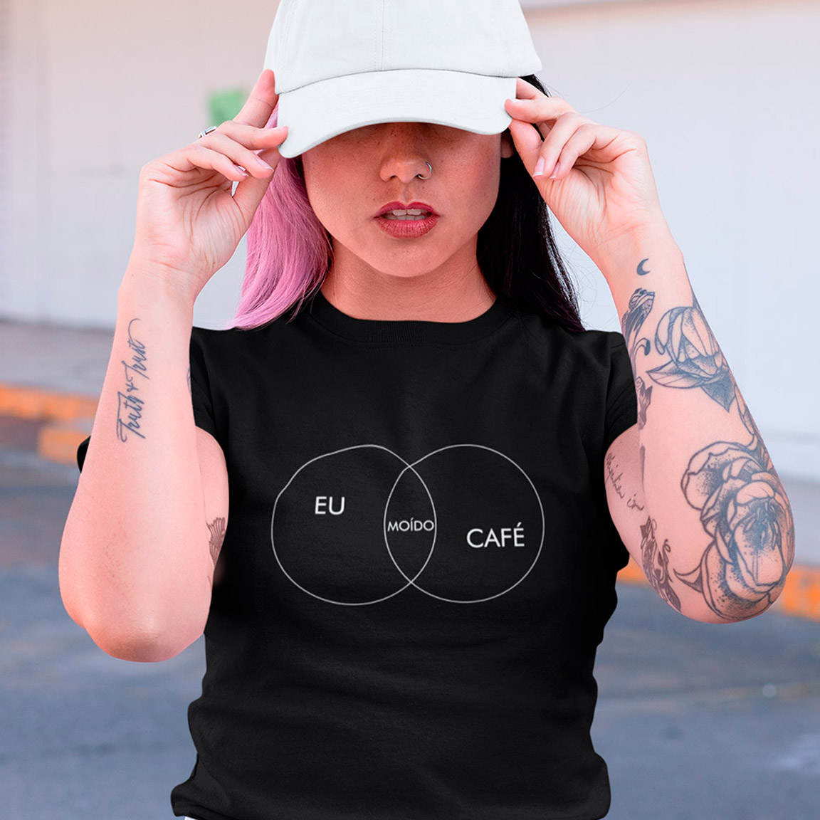 Baby Look Moído Igual Café - Black