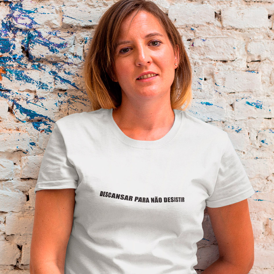 Baby Look Descansar Para Não Desistir - White