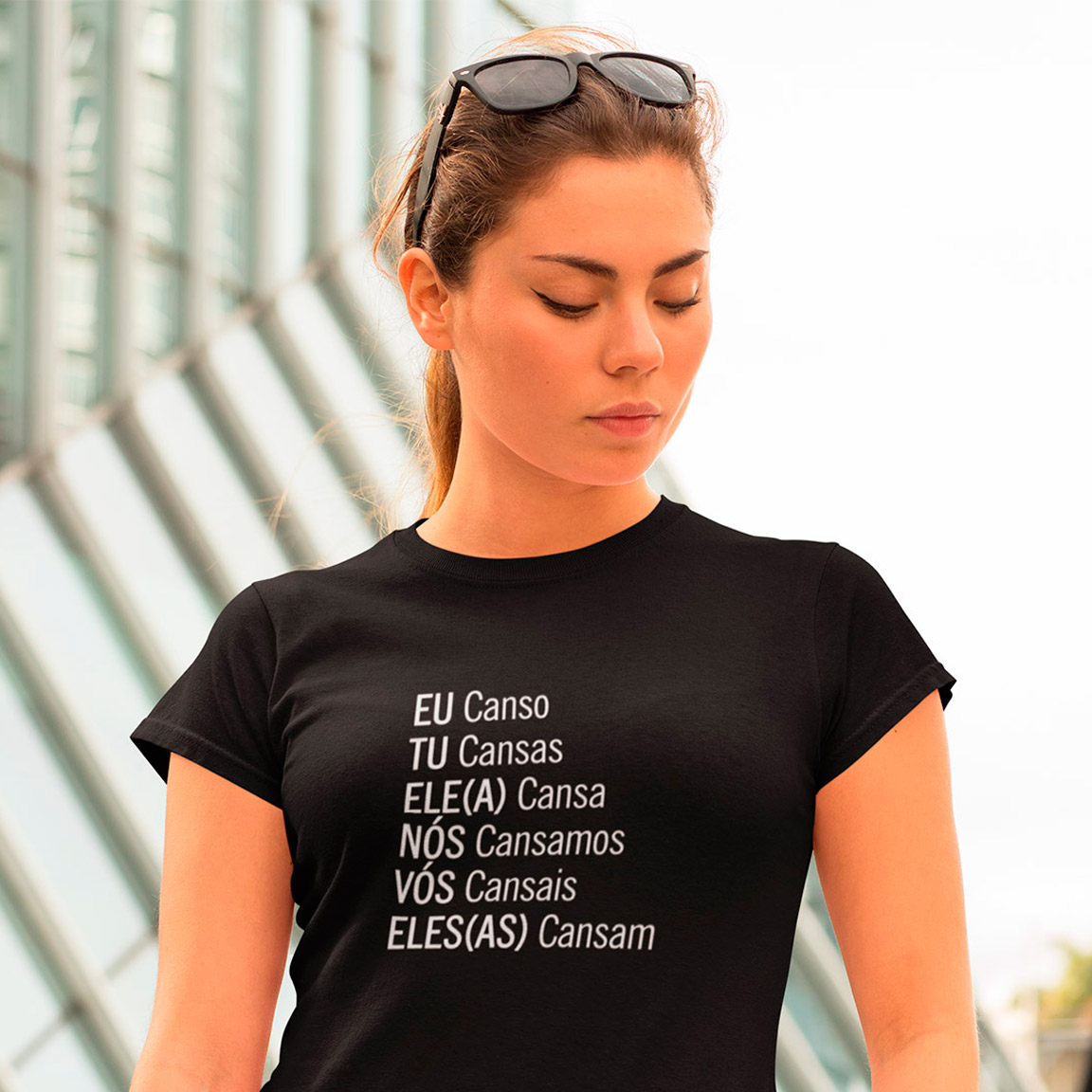 Baby Look Eu Canso Tu Cansas - Black