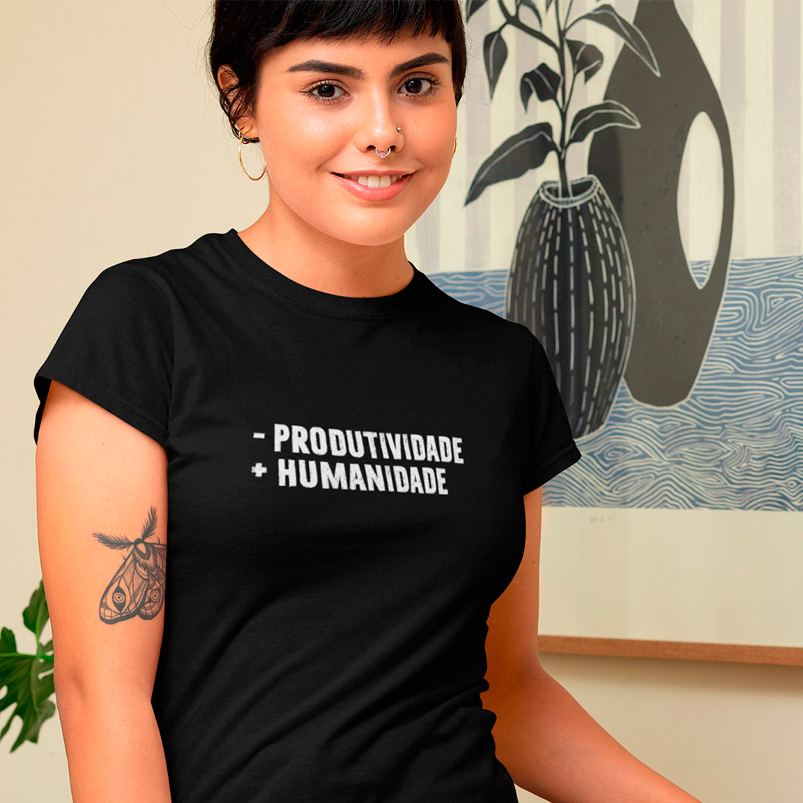 Baby Look Menos Produtividade - Black