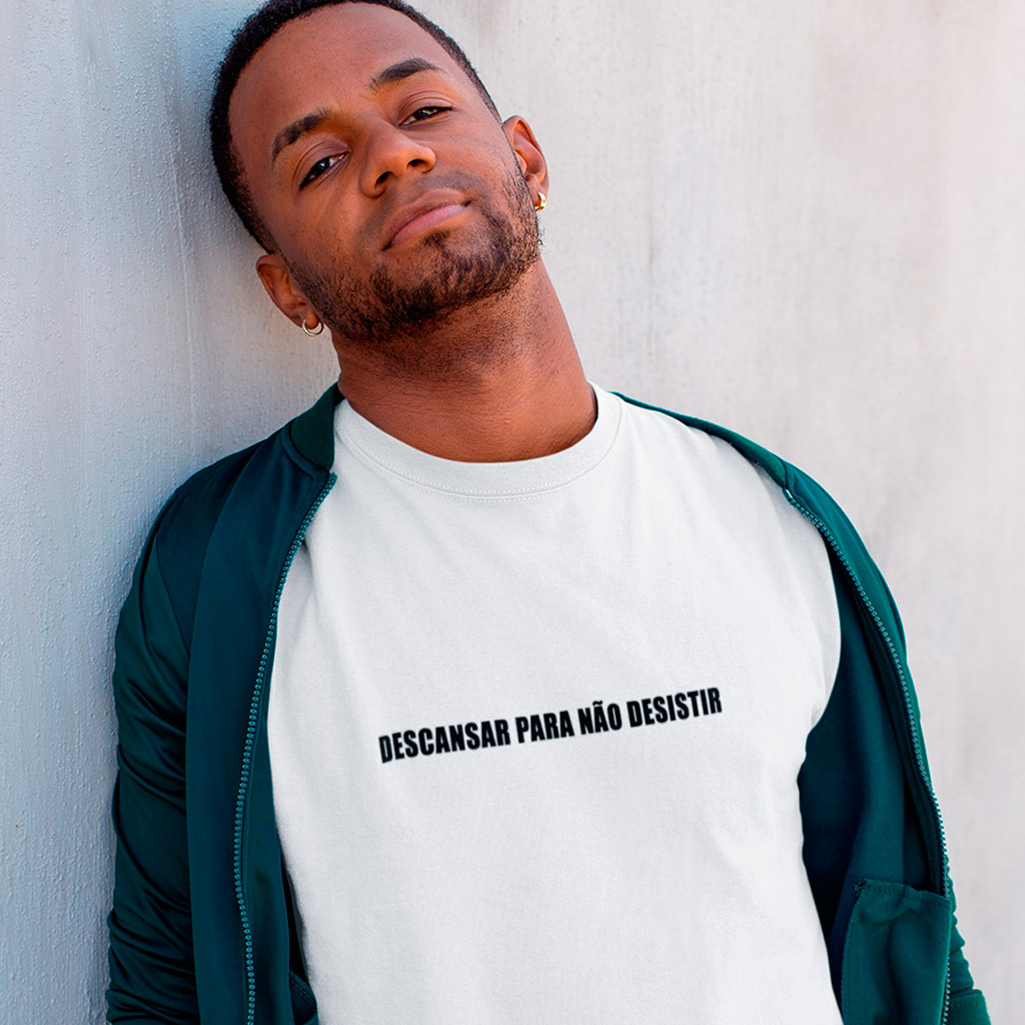 T-Shirt Descansar Para Não Desistir - White