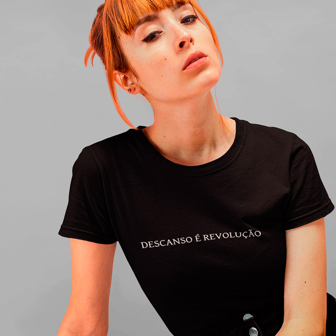 Baby Look Descanso É Revolução - Black