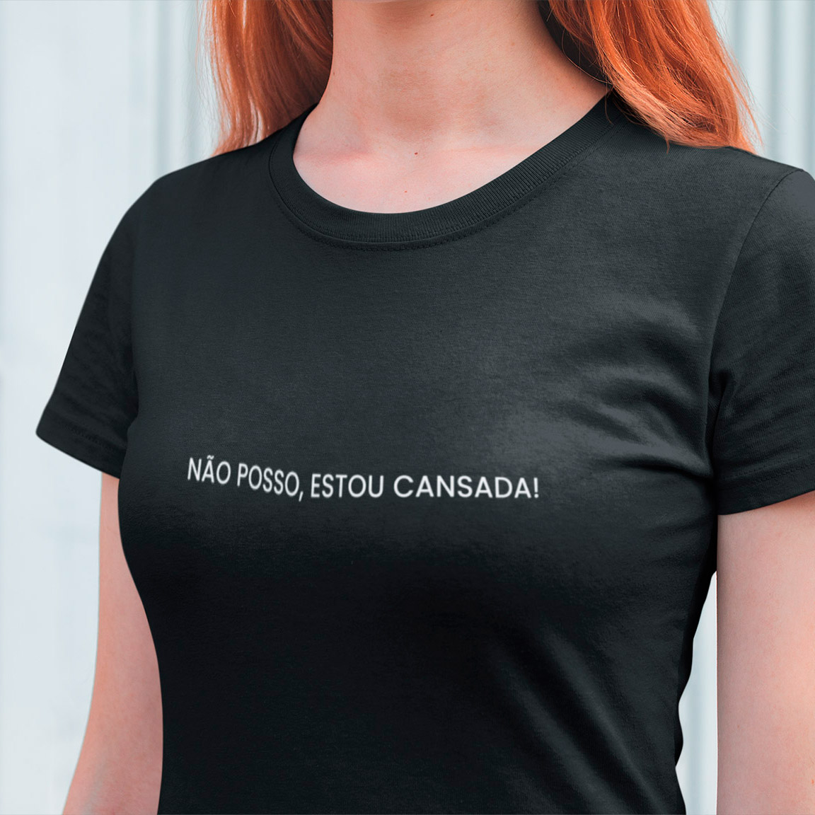 Baby Look Não Posso Estou Cansada - Black