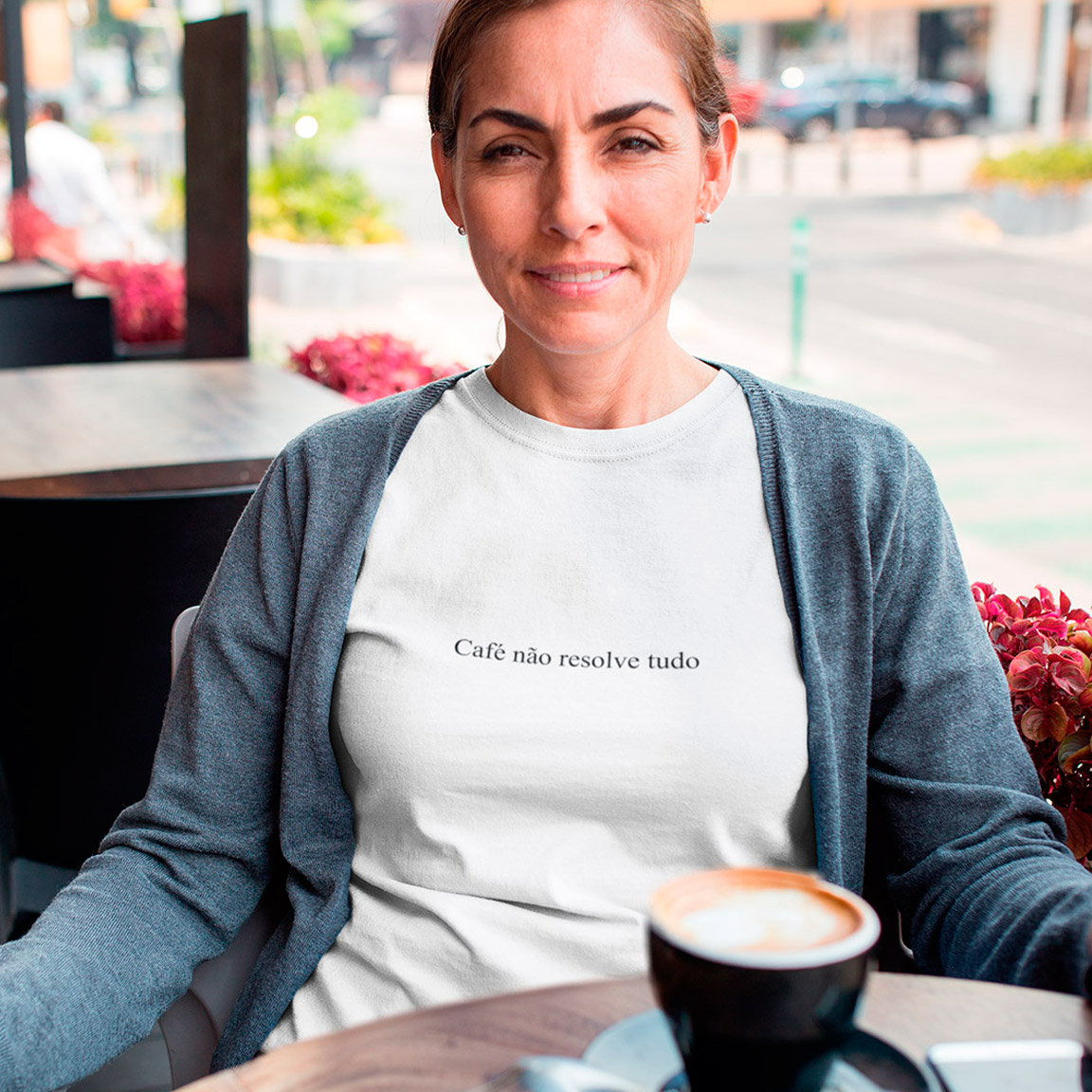 Baby Look Café Não Resolve Tudo - White