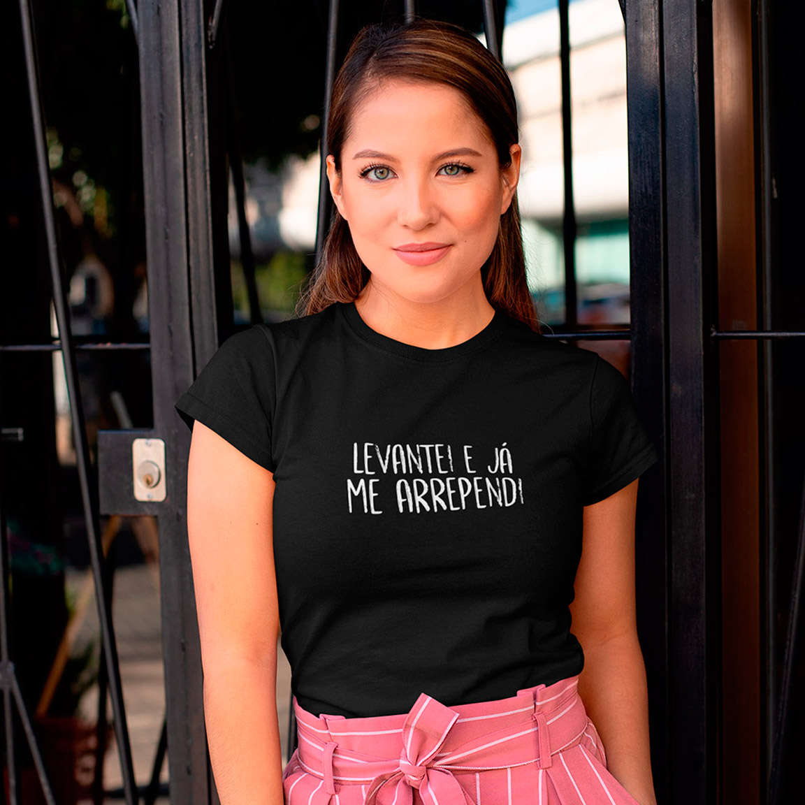 Baby Look Levantei E Já Me Arrependi - Black
