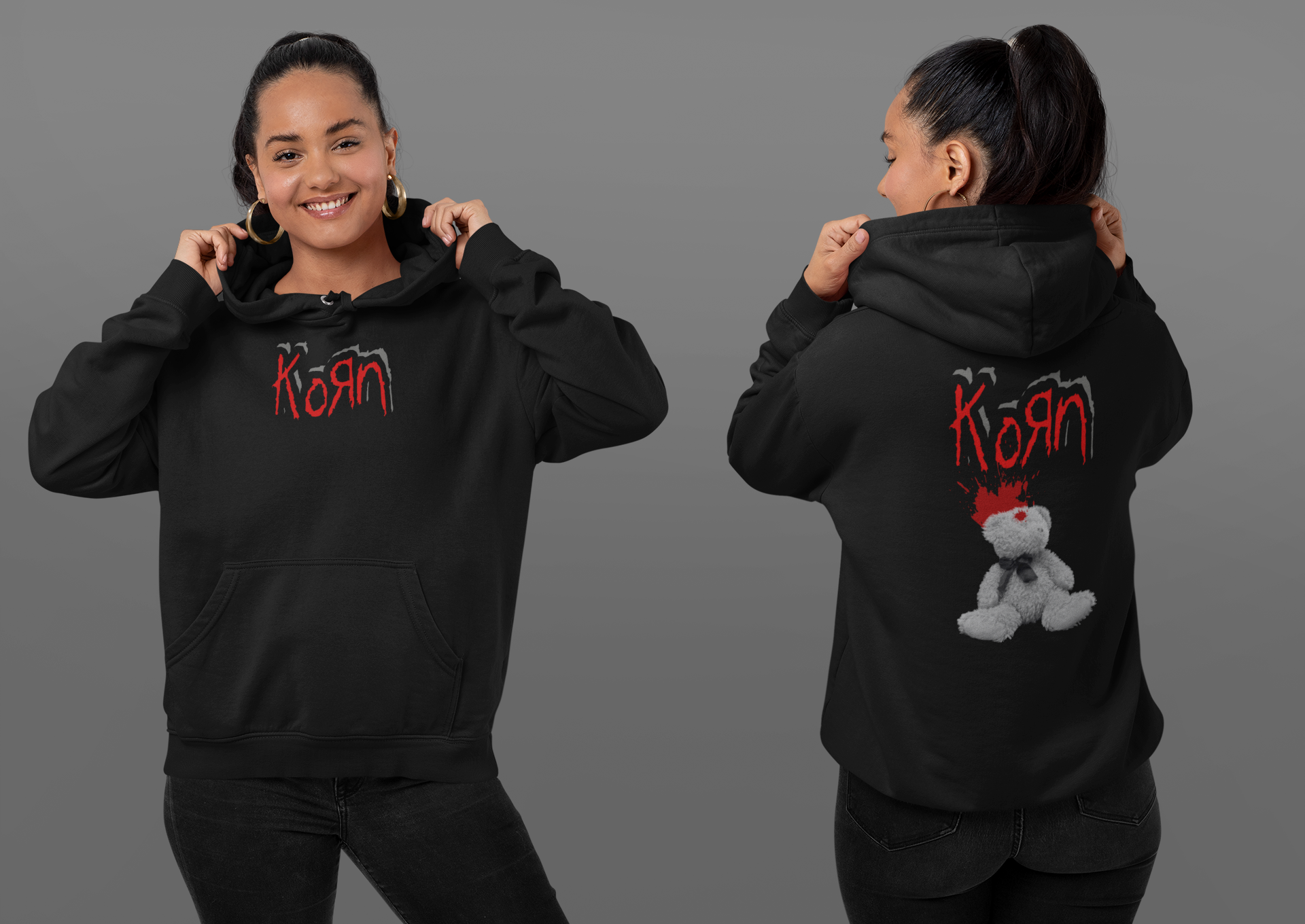 CASACO MOLETOM CANGURU - KORN BEAR