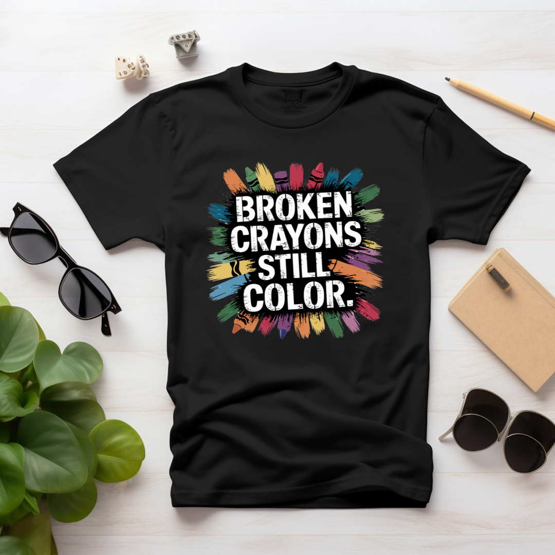Camisete Feminina Broken Crayons Still Color