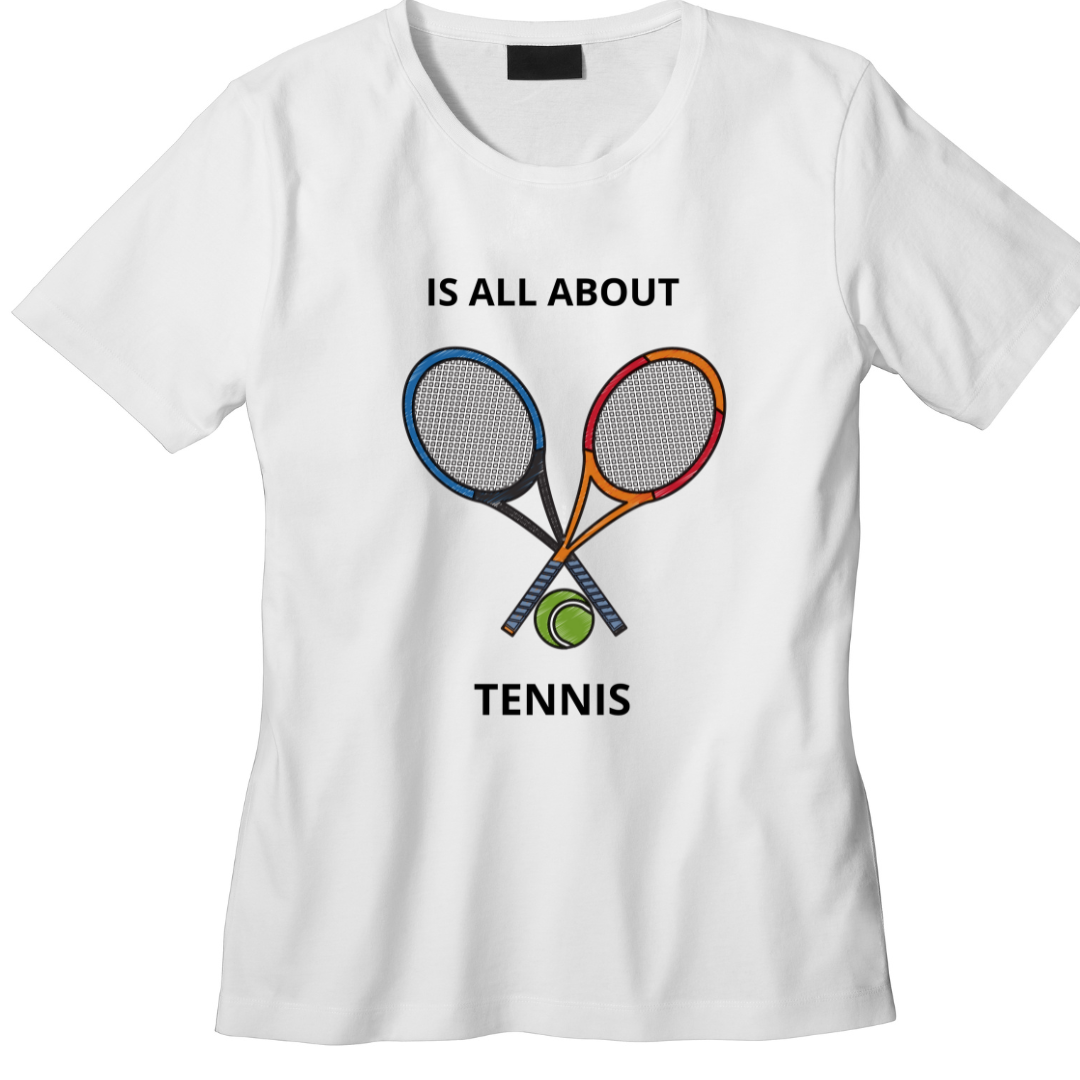 Camiseta Feminina - Raquetes de Tênis Coloridas