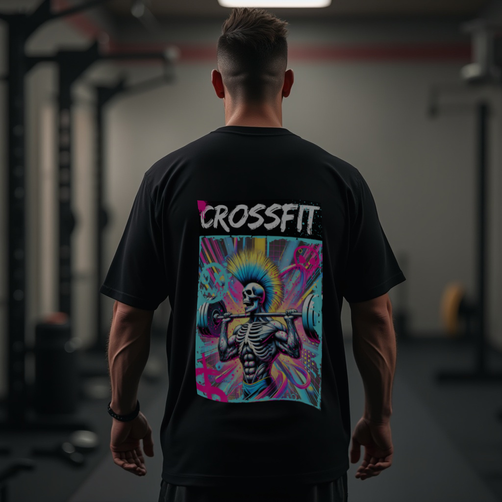 Camiseta Oversized Black Estampa Skull Collor