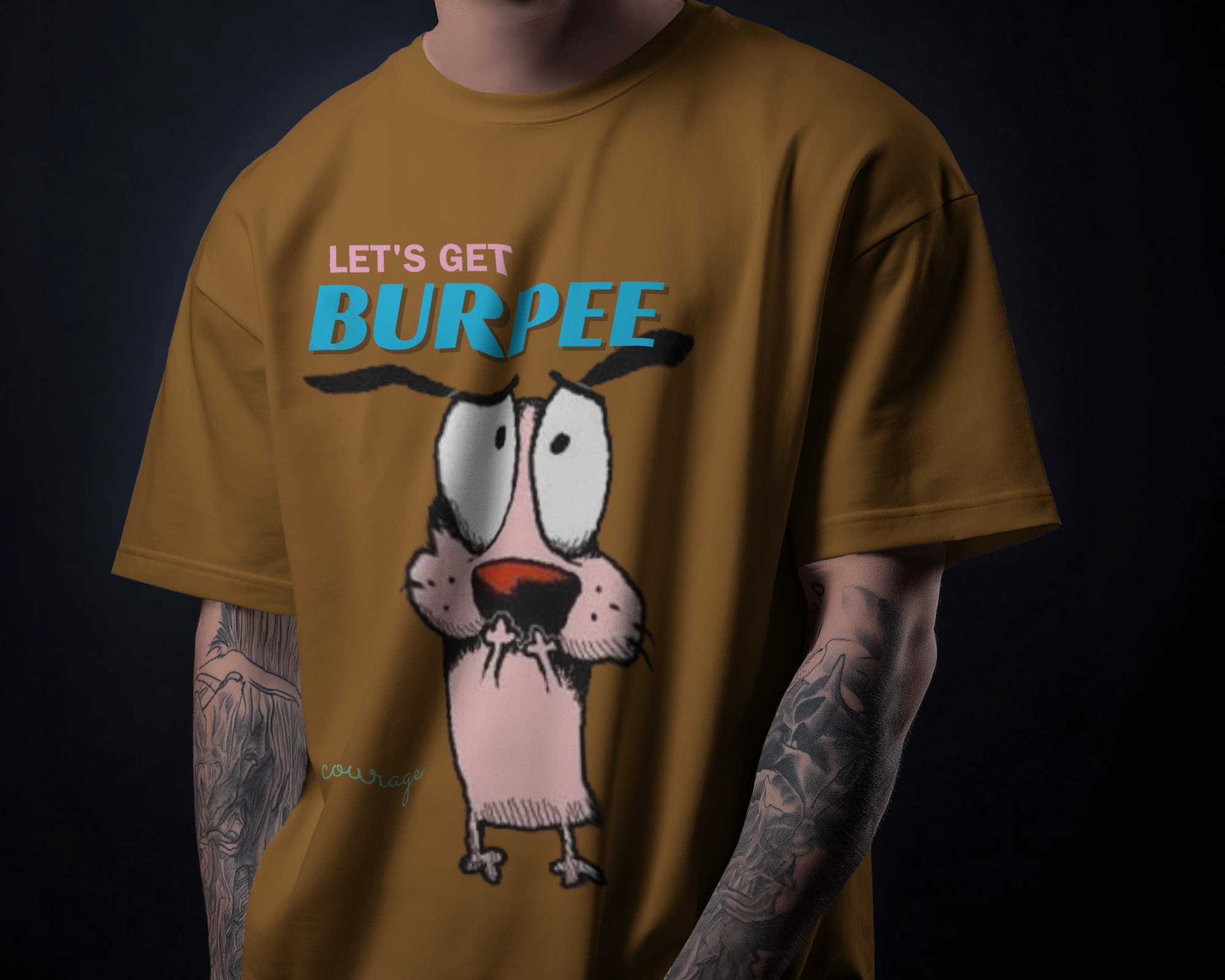 Camiseta Oversized cão courage