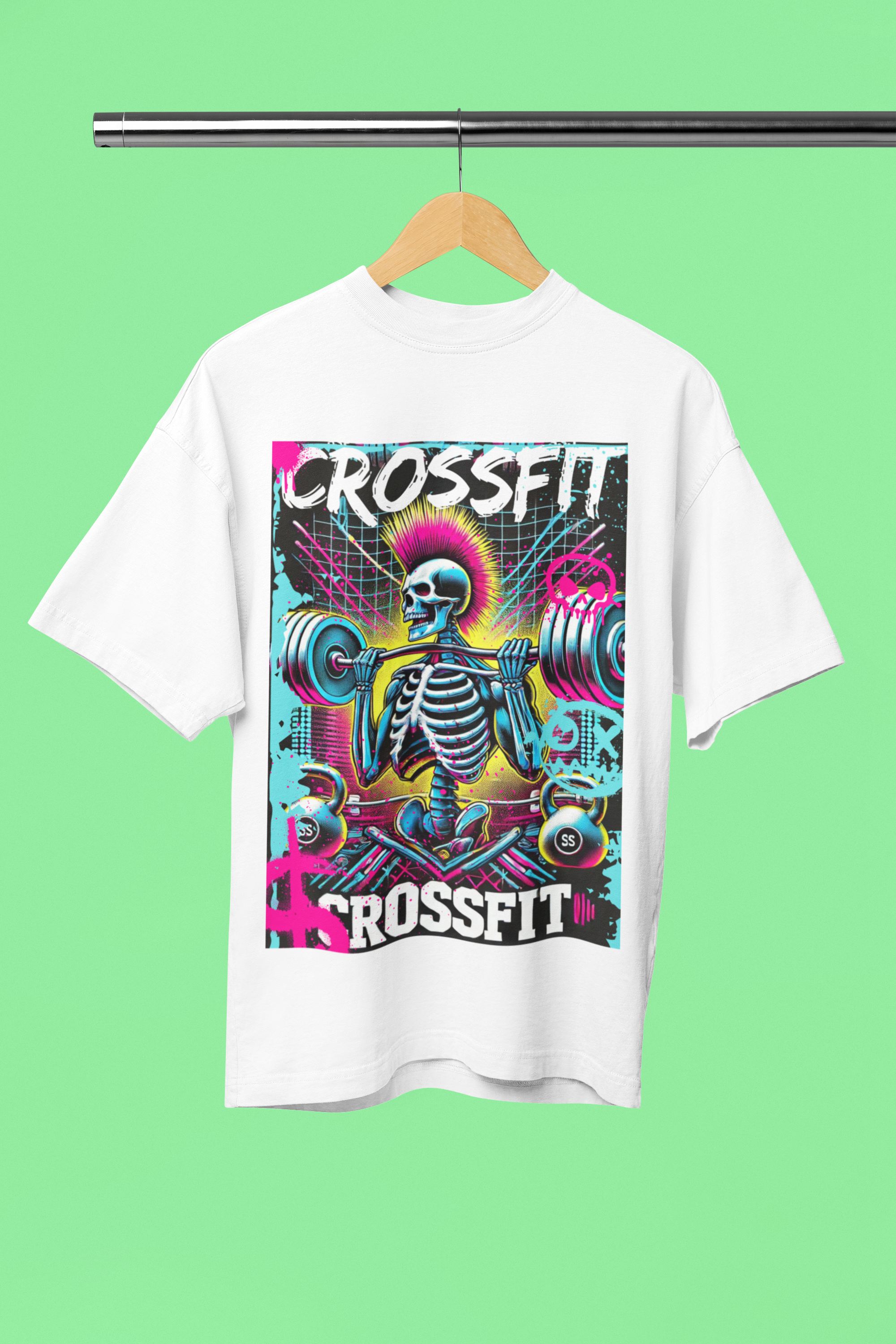 Camiseta Oversized Off-White Estampa Skull Color