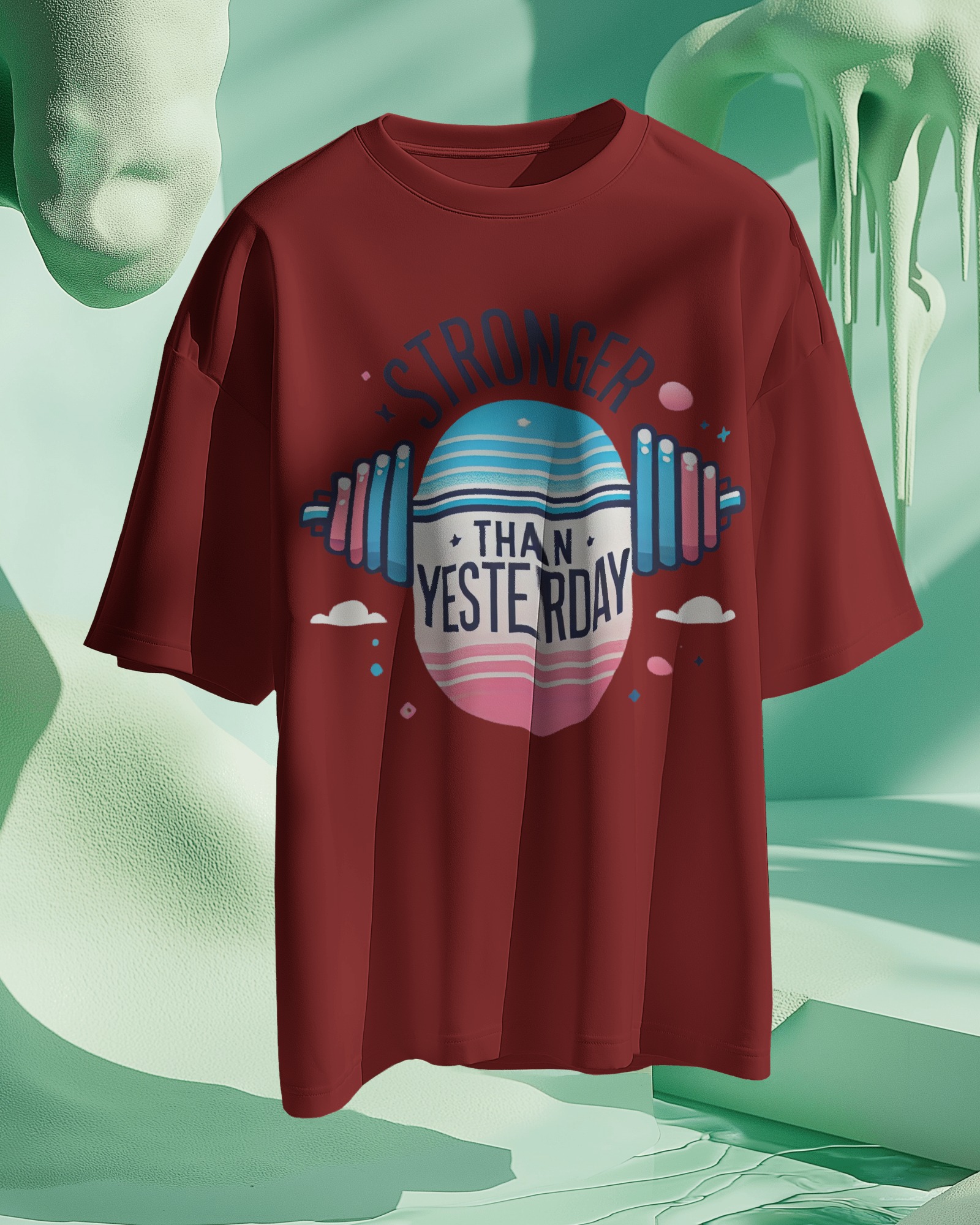 Camiseta Oversized Barbell Vinho