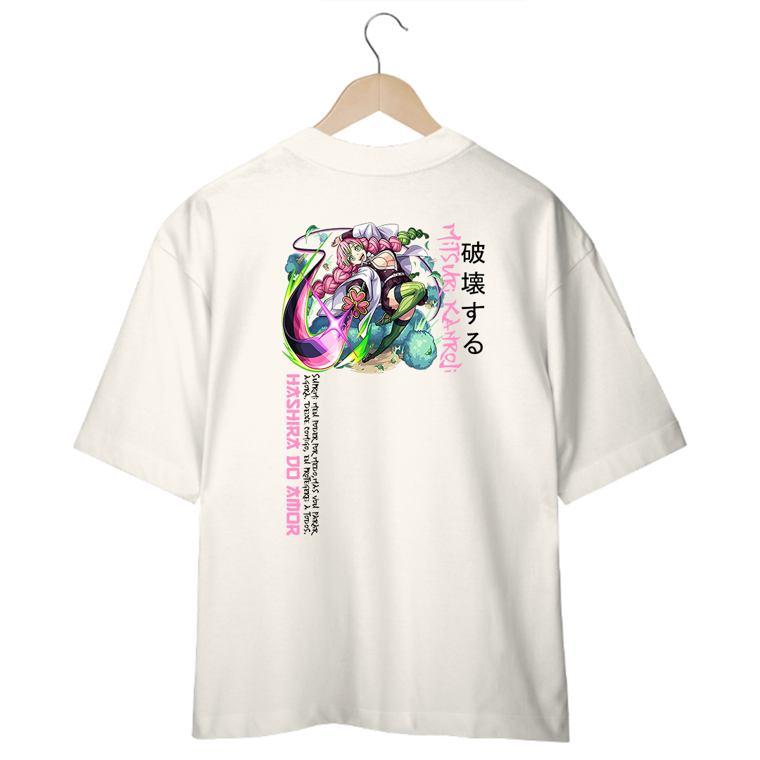 Camiseta Oversized Branca/Off-White - Hashira do Amor