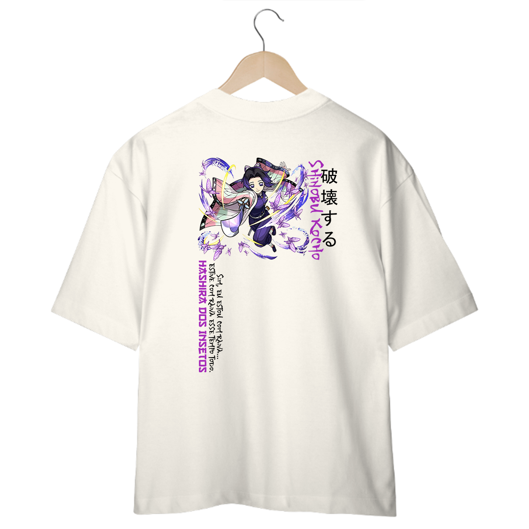 Camiseta Oversized Branca/Off-White - Hashira dos Insetos