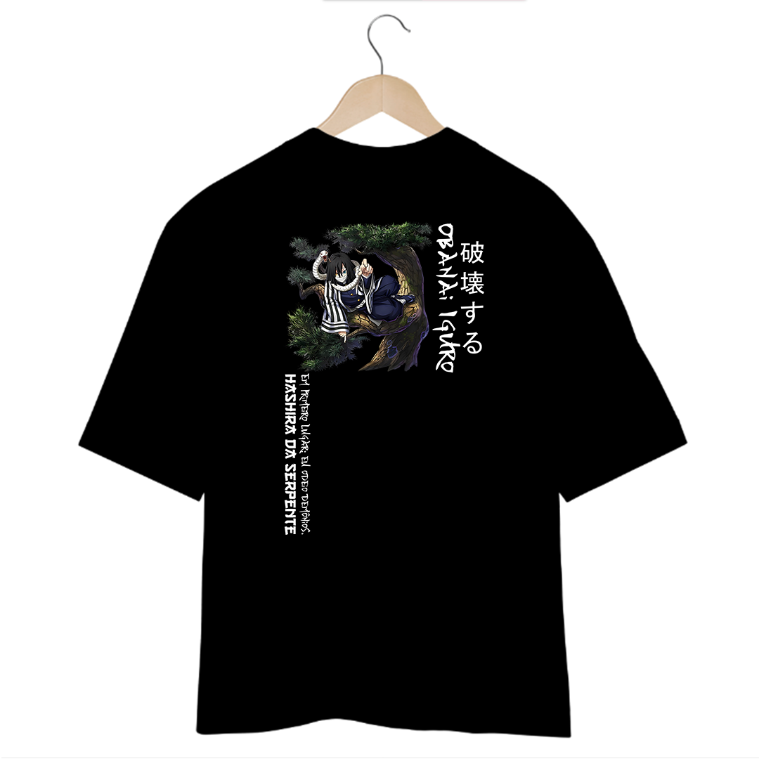Camiseta Oversized Preta - Hashira da Serpente