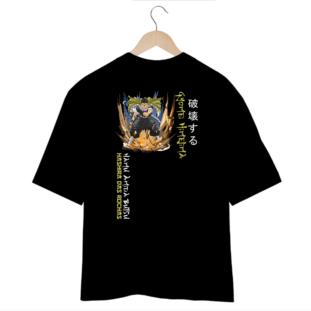 Camiseta Oversized Preta - Hashira das Rochas