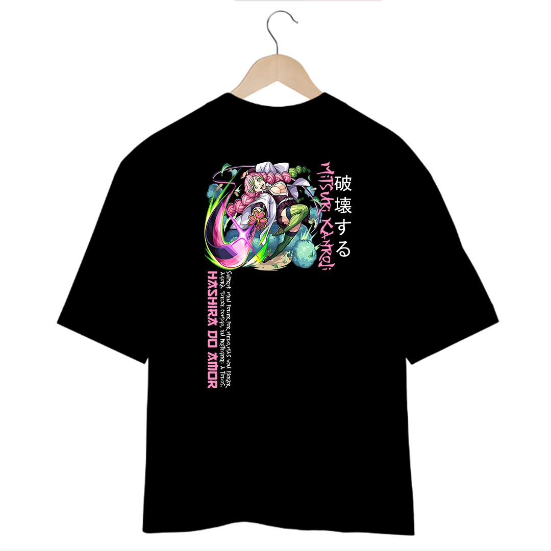 Camiseta Oversized Preta - Hashira do Amor