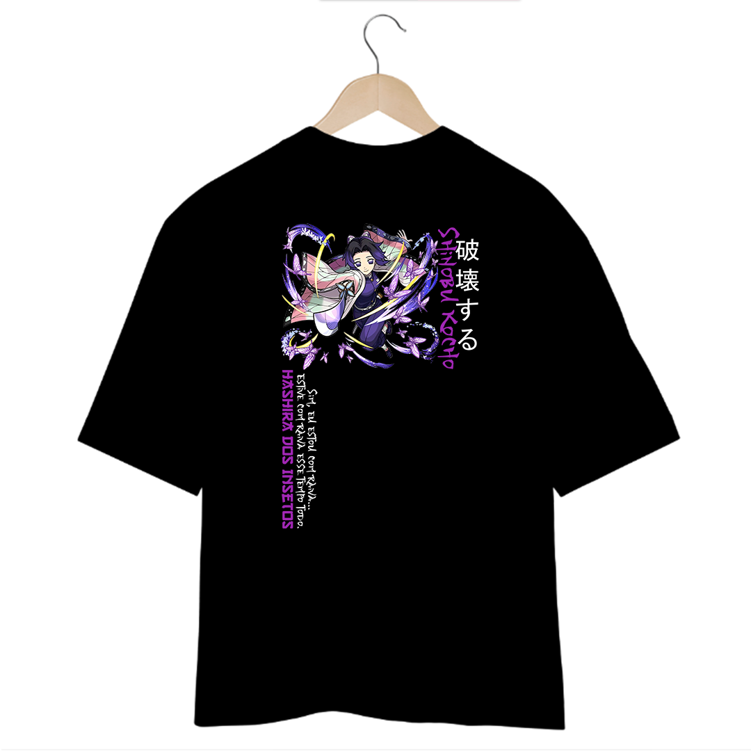Camiseta Oversized Preta - Hashira dos Insetos