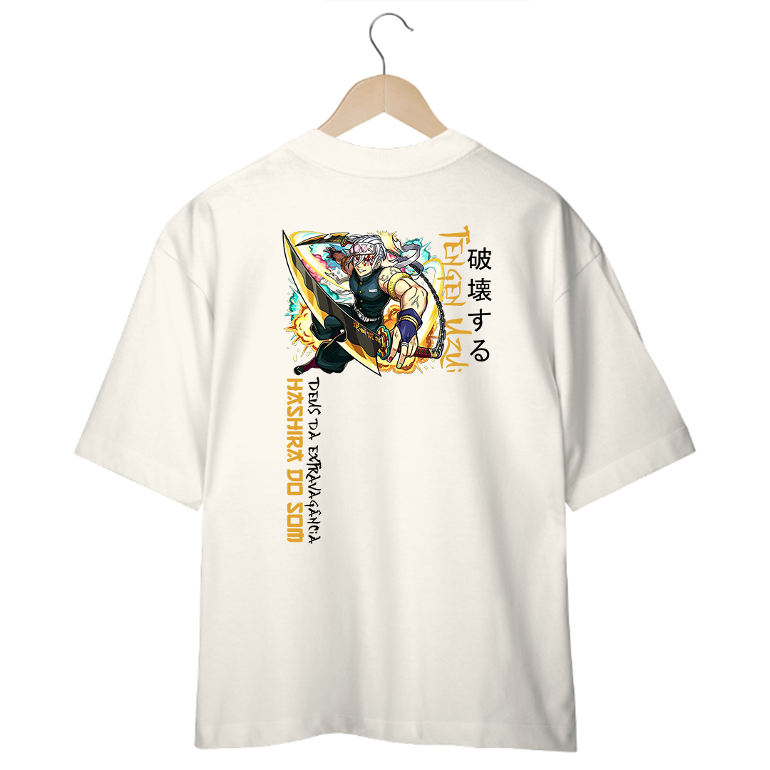 Camiseta Oversized Branca/Off-White - Hashira do Som