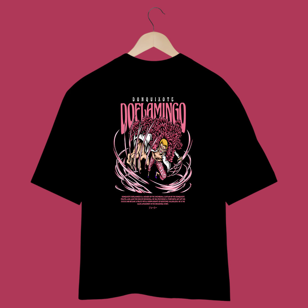 Camiseta Oversized - One Piece - Doflamingo