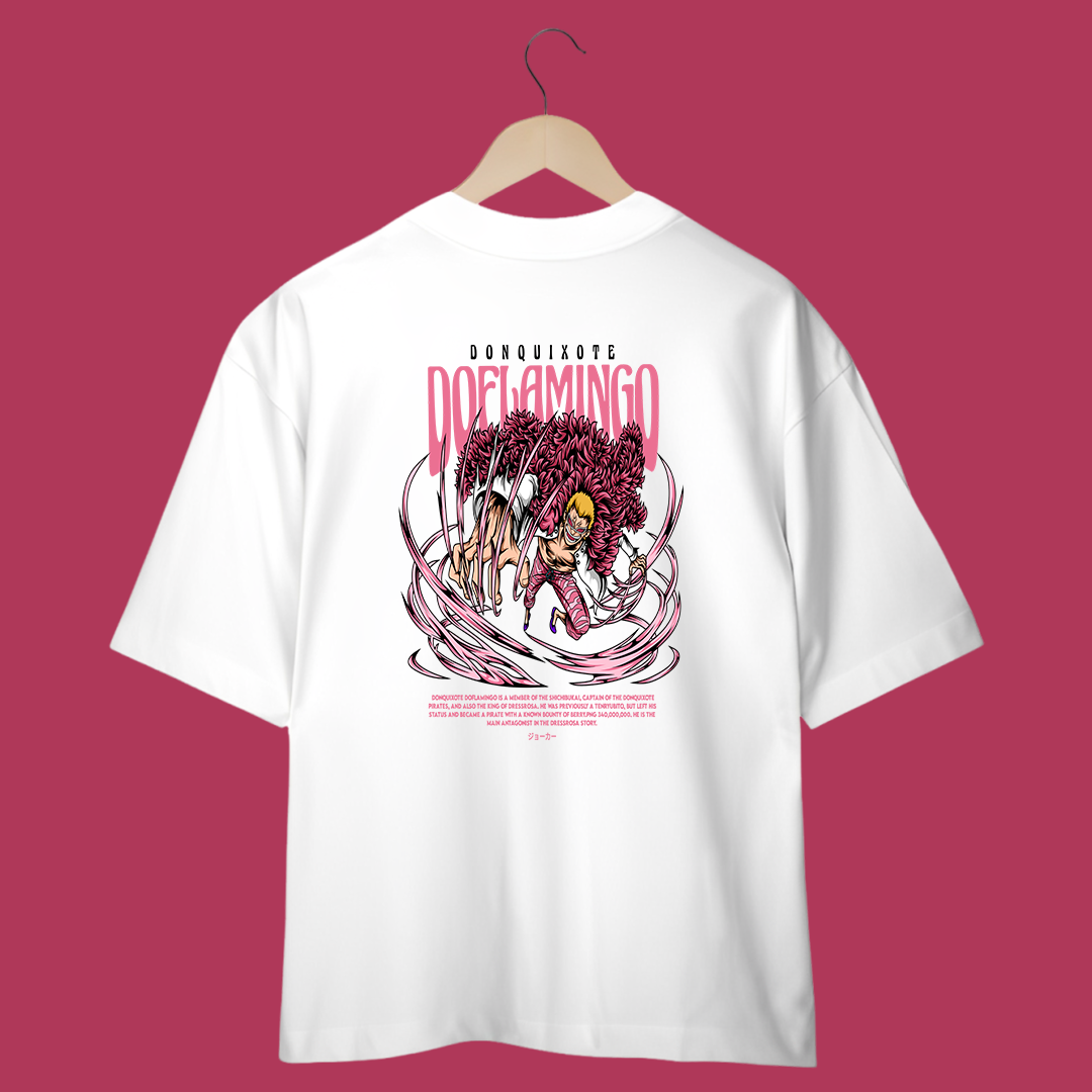 Camiseta Oversized - One Piece - Doflamingo