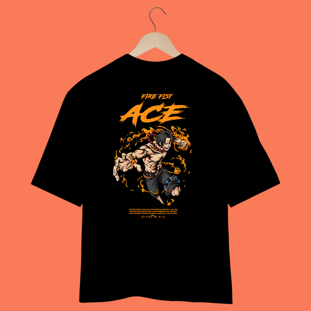 Camiseta Oversized - One Piece - Ace