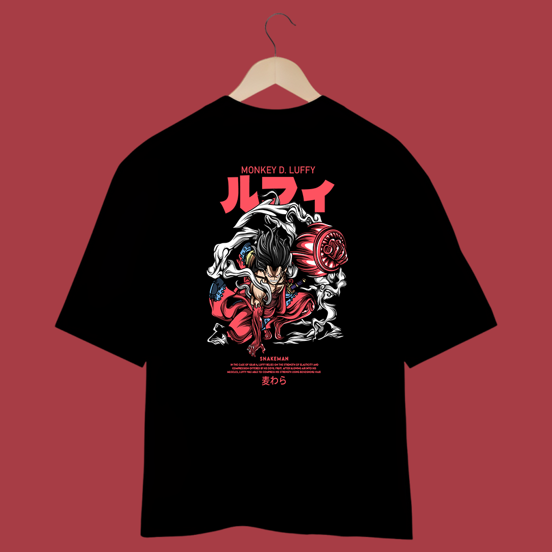 Nome do produto: Camiseta Oversized - One Piece - Luffy Snake Man