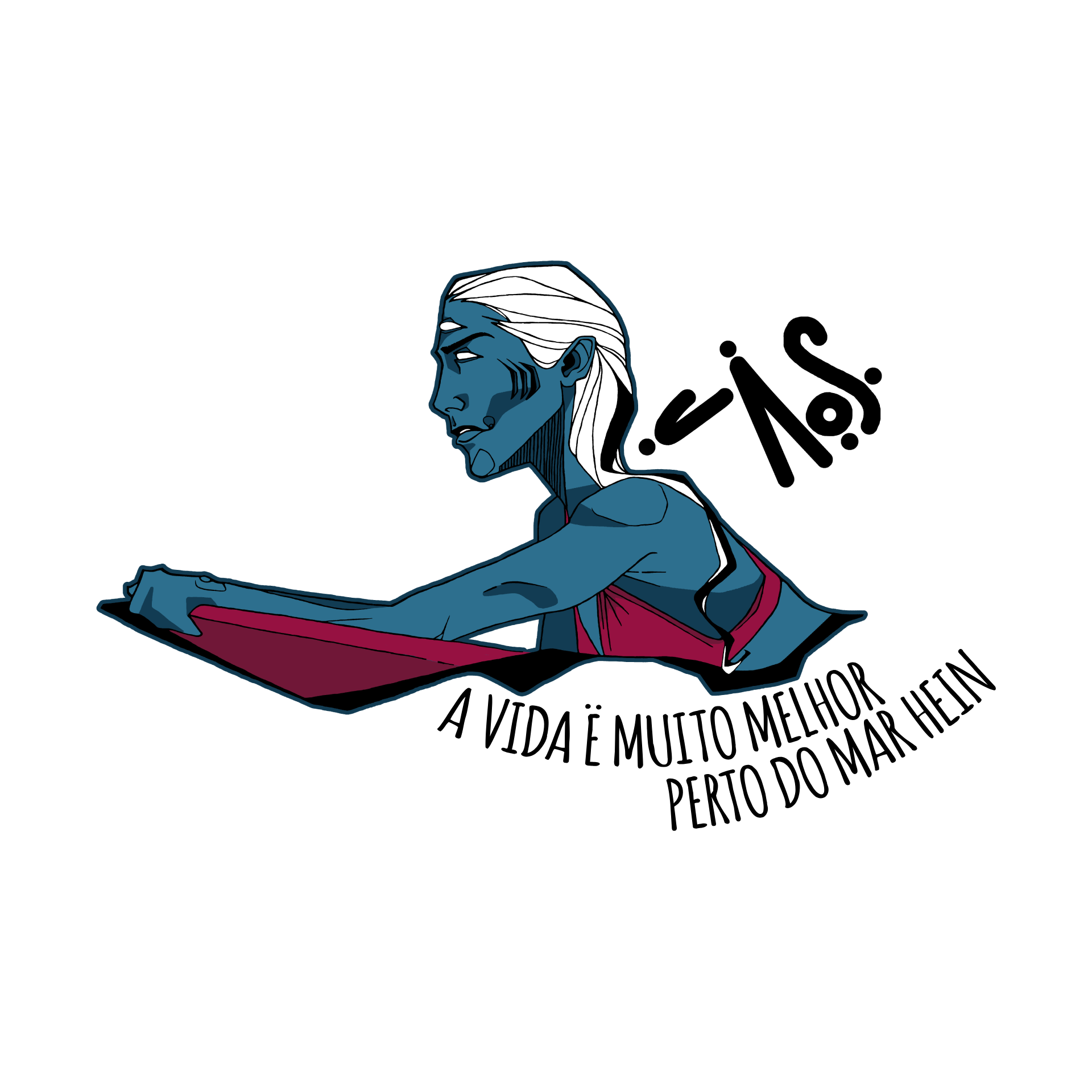 C153 | Perto do Mar - Arte Azul Marinho - Cor Branca