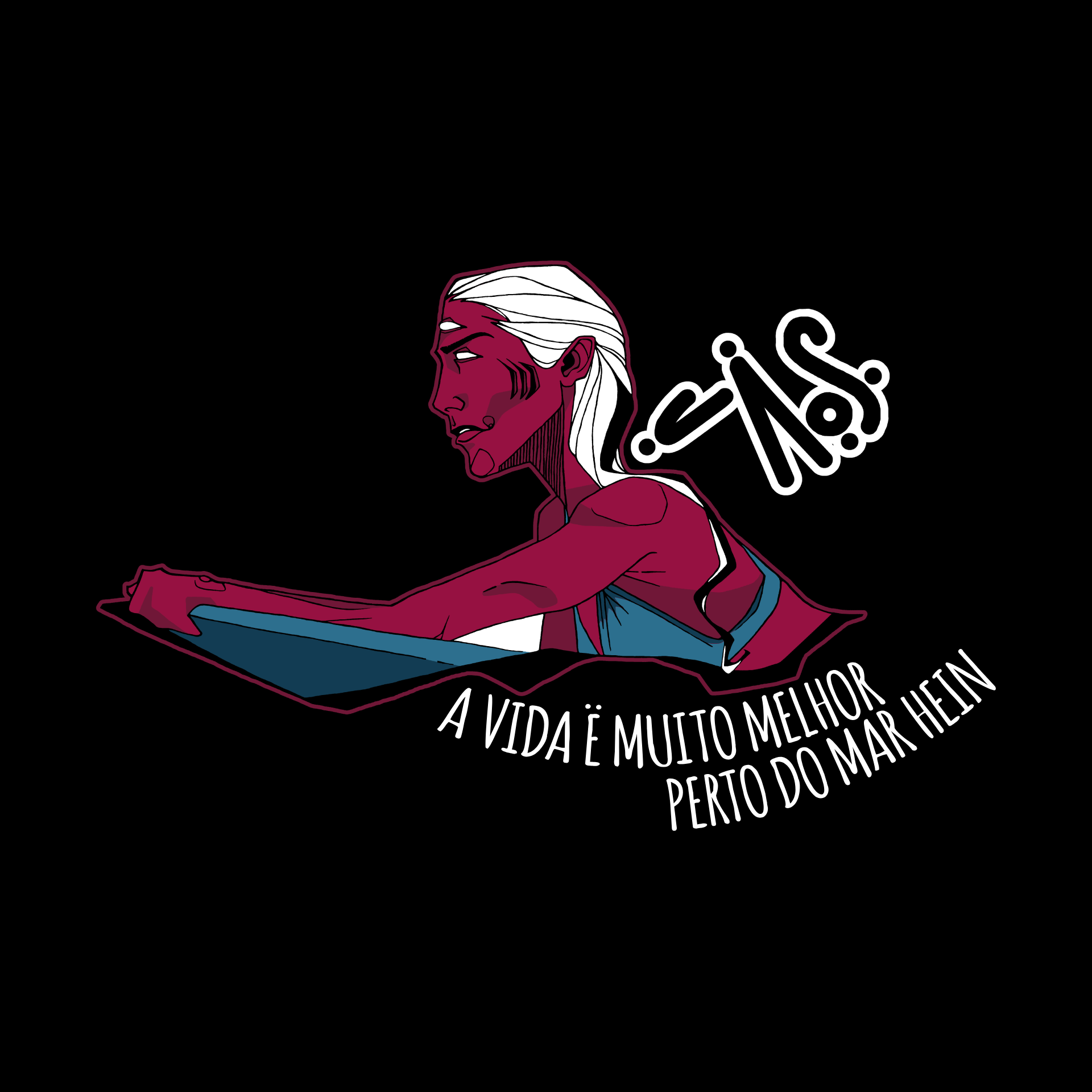 C152 | Perto do Mar - Arte Vermelha - Cor Preta