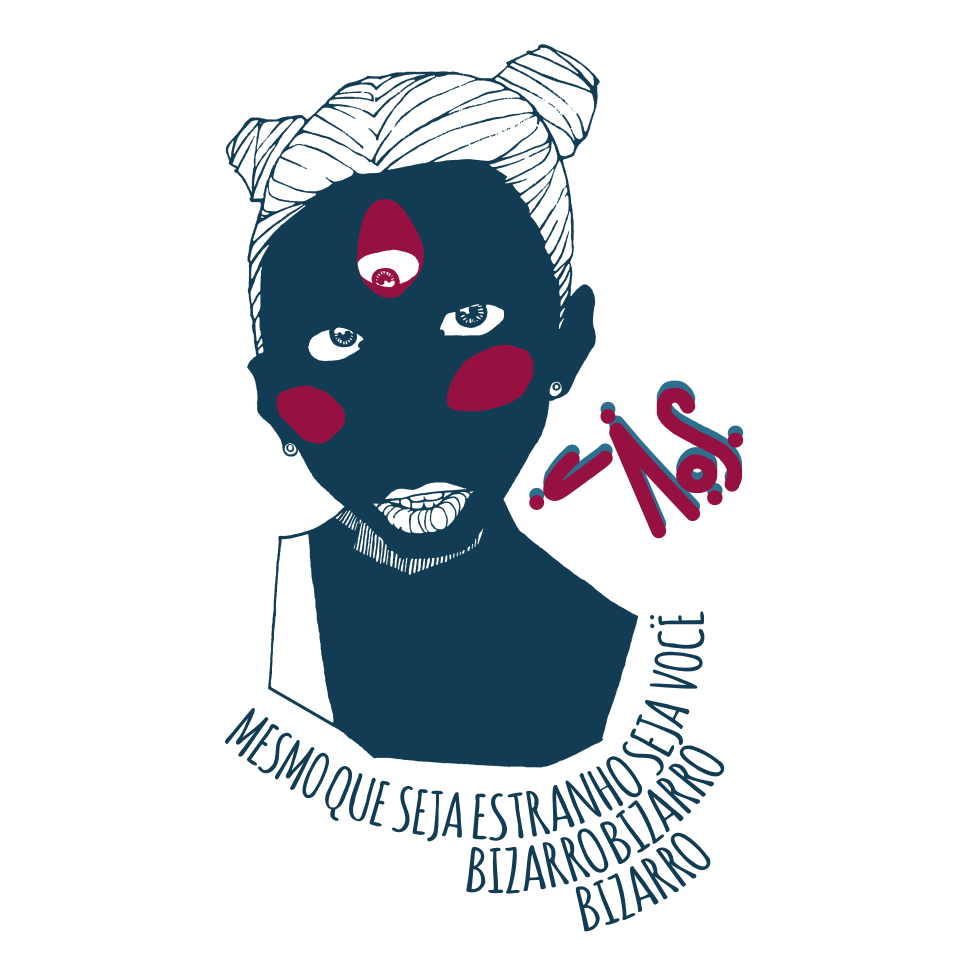 C123 | Alien Seja Você - Arte Azul Marinho