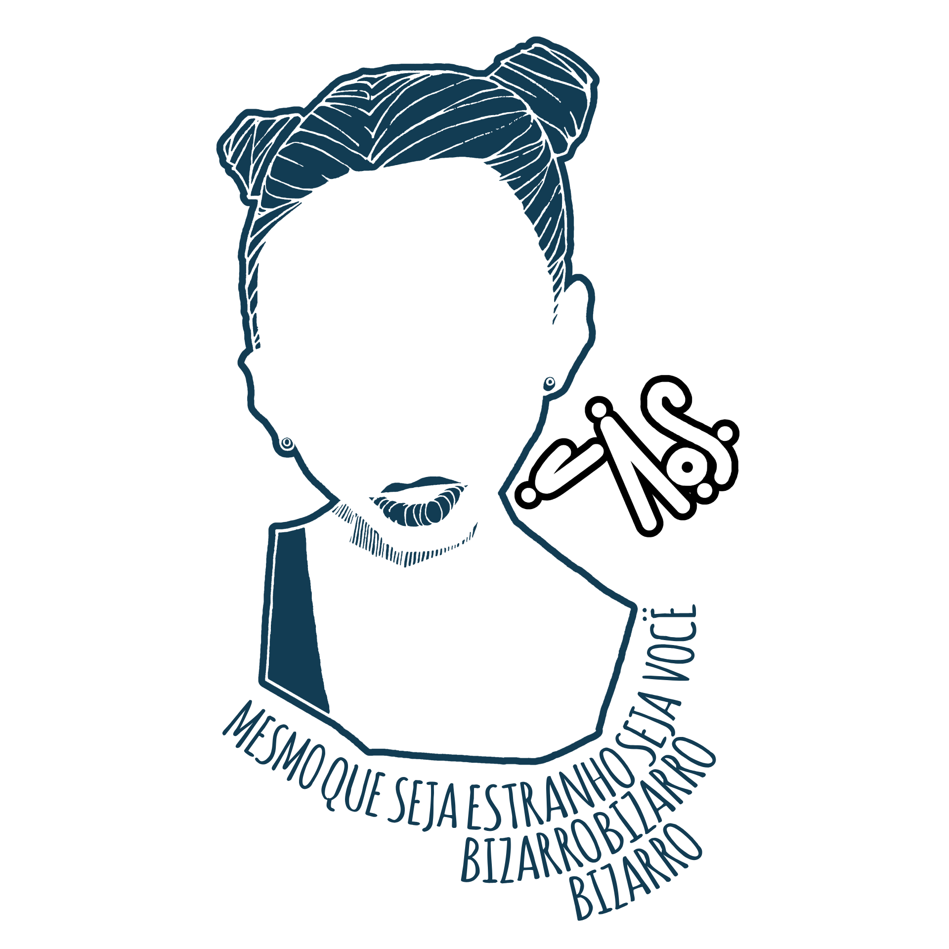 C133 | Negativo Seja Você - Arte Azul Marinho