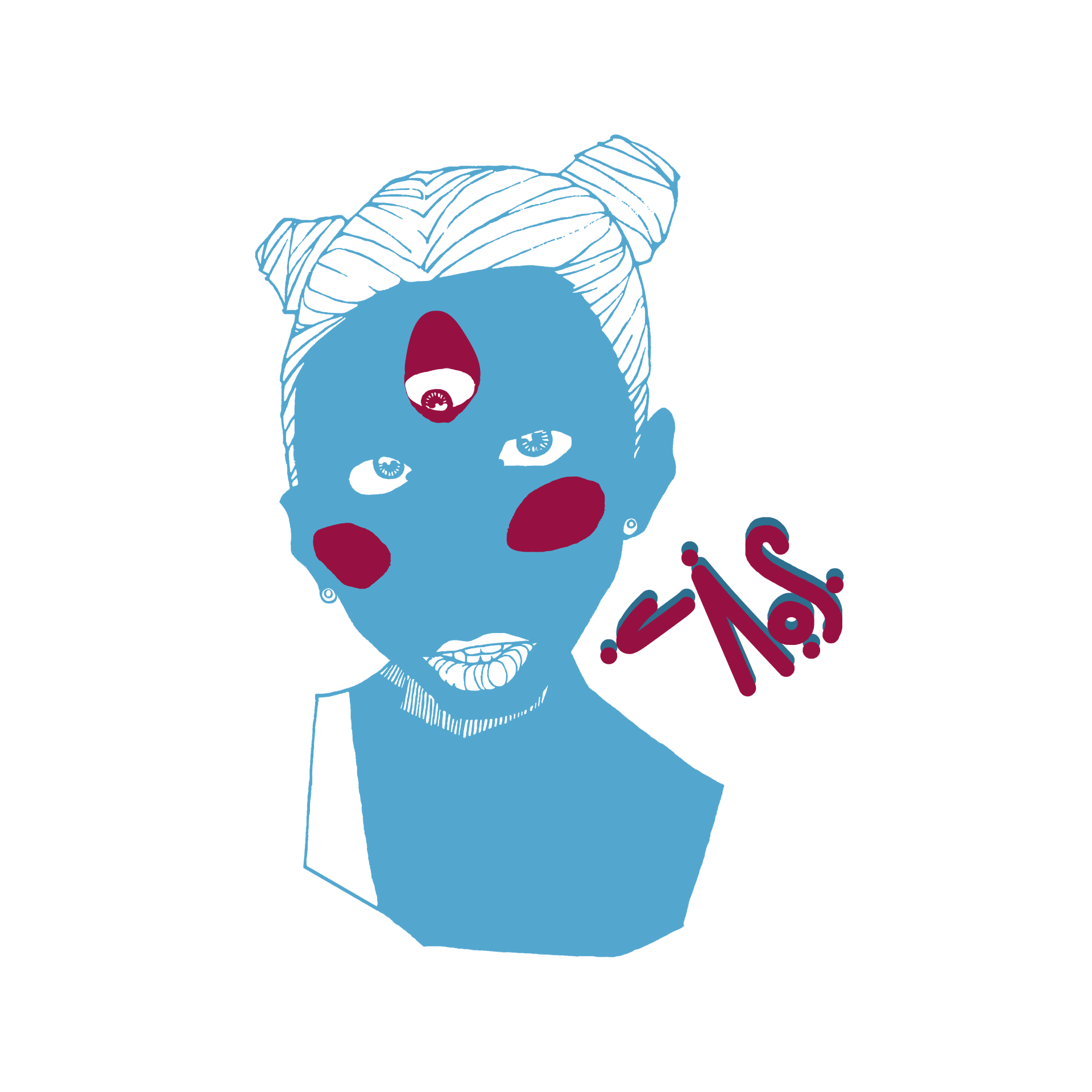 C181 | Alien Costas - Arte Azul Clara