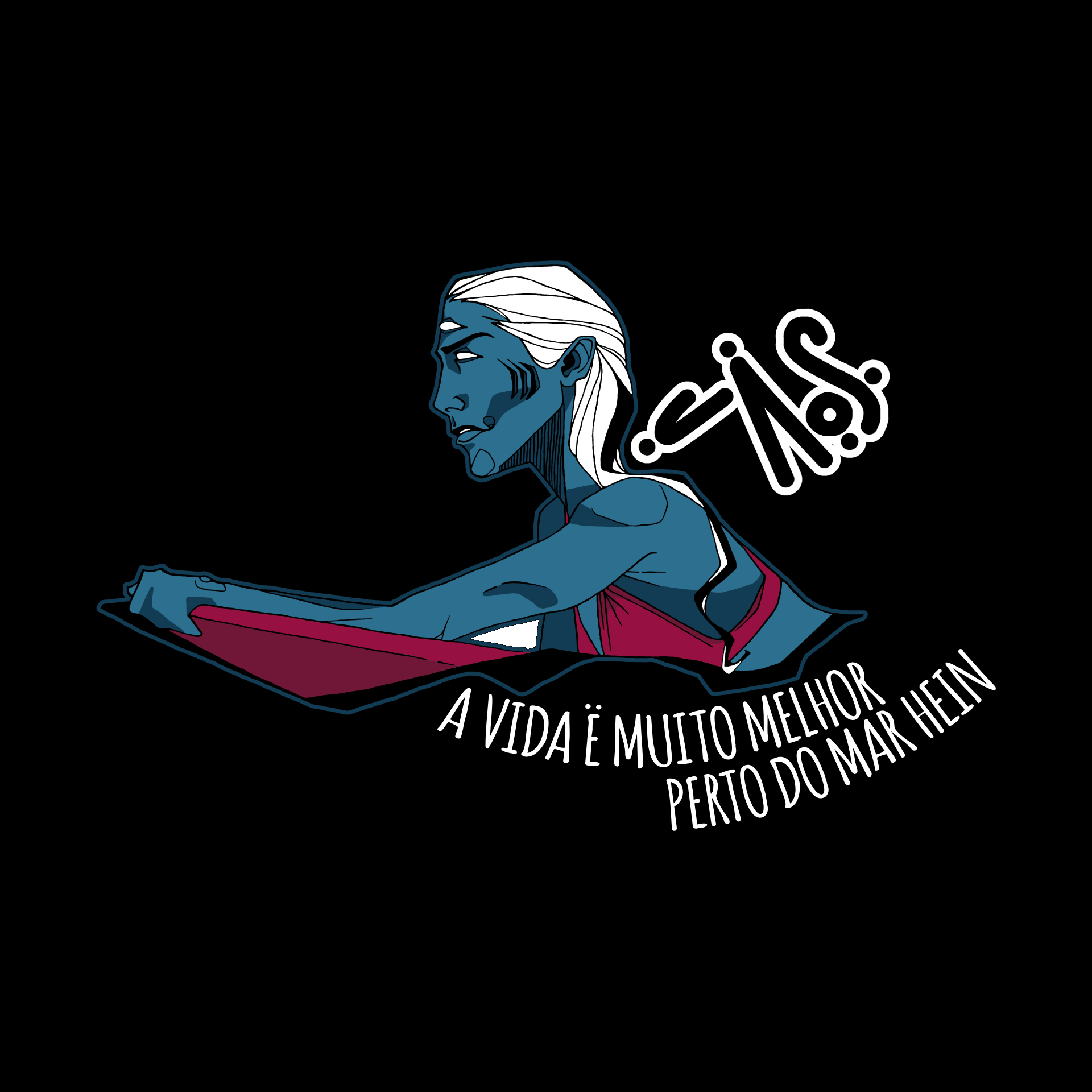 C153 | Perto do Mar - Arte Azul Marinho - Cor Preta