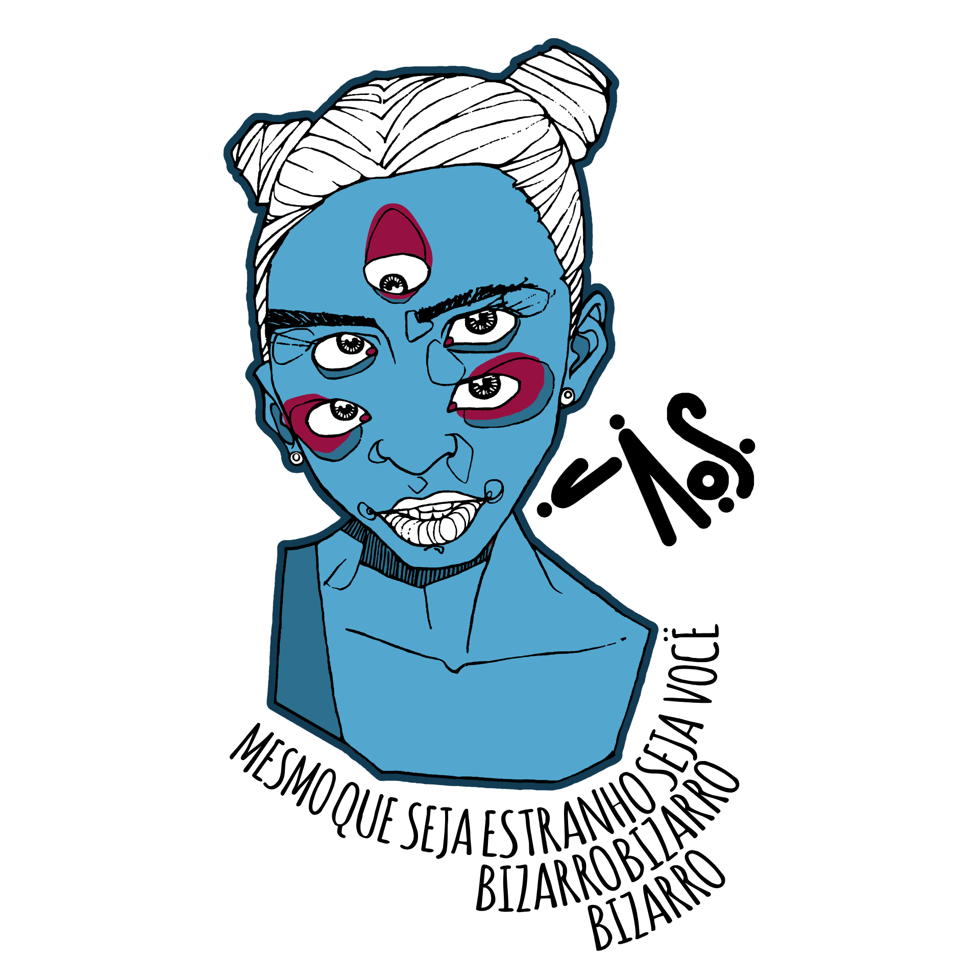 C111 | Beta Seja Você - Arte Azul Clara - Cor Branca