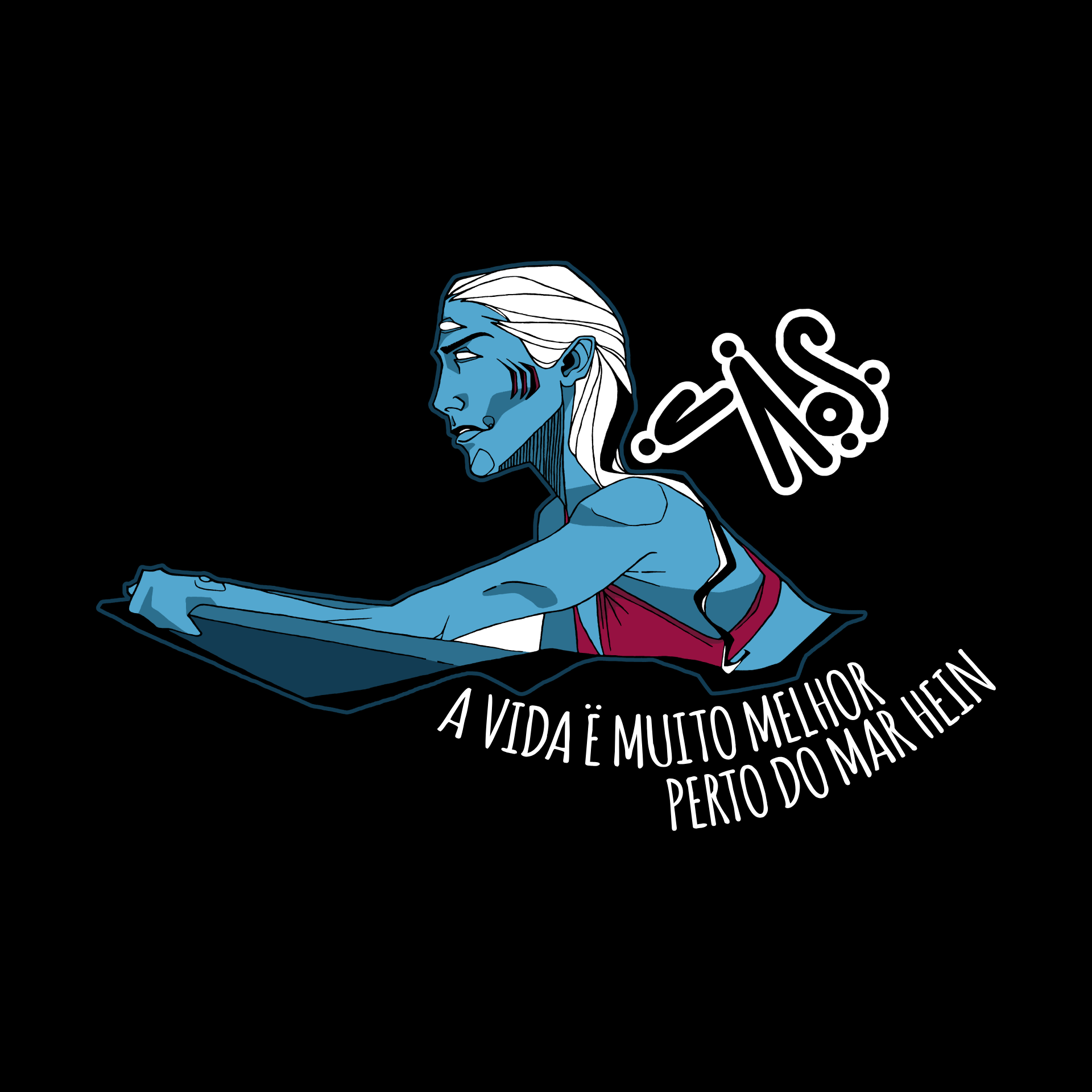 C151 | Perto do Mar - Arte Azul Clara - Cor Preta