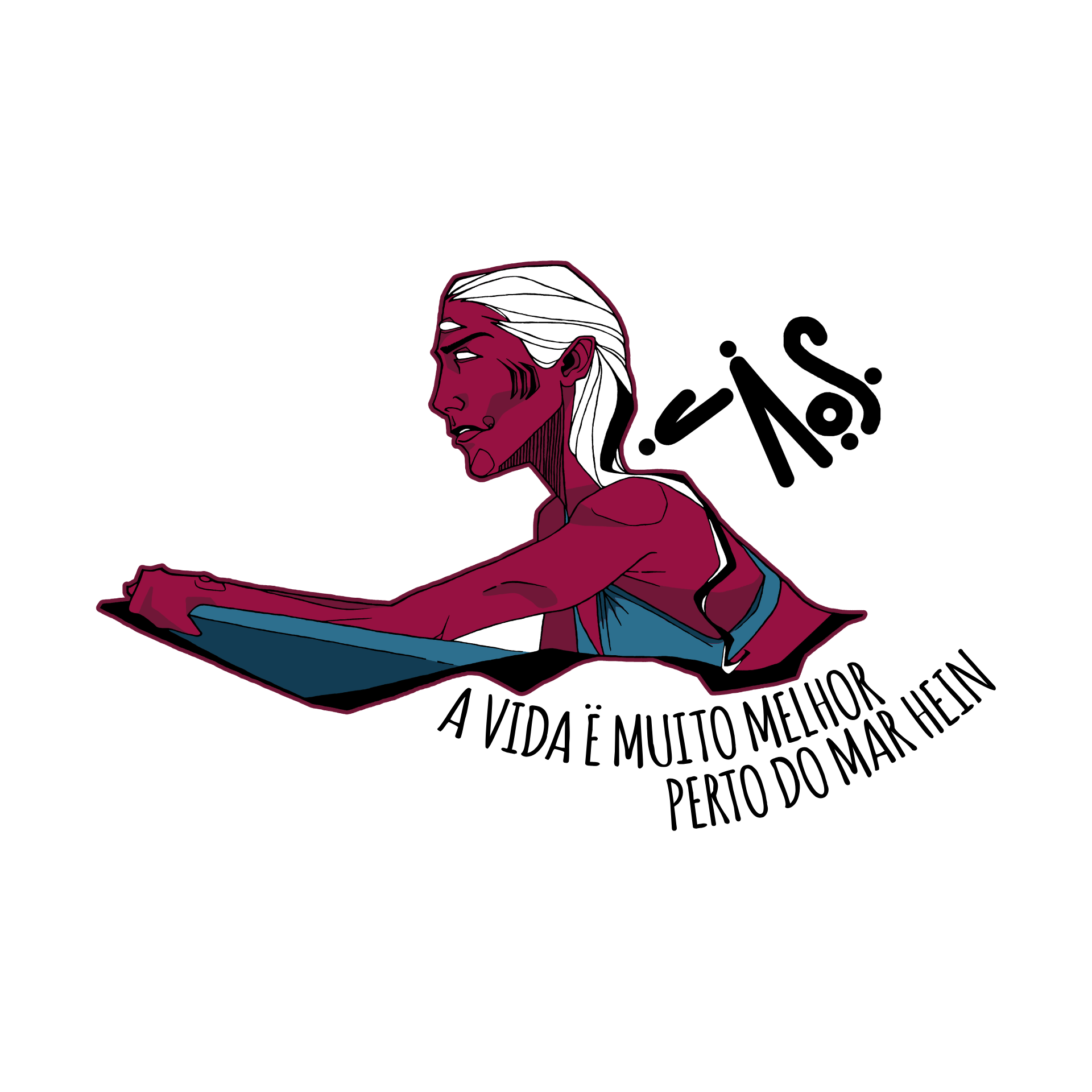 C152 | Perto do Mar - Arte Vermelha - Cor Branca