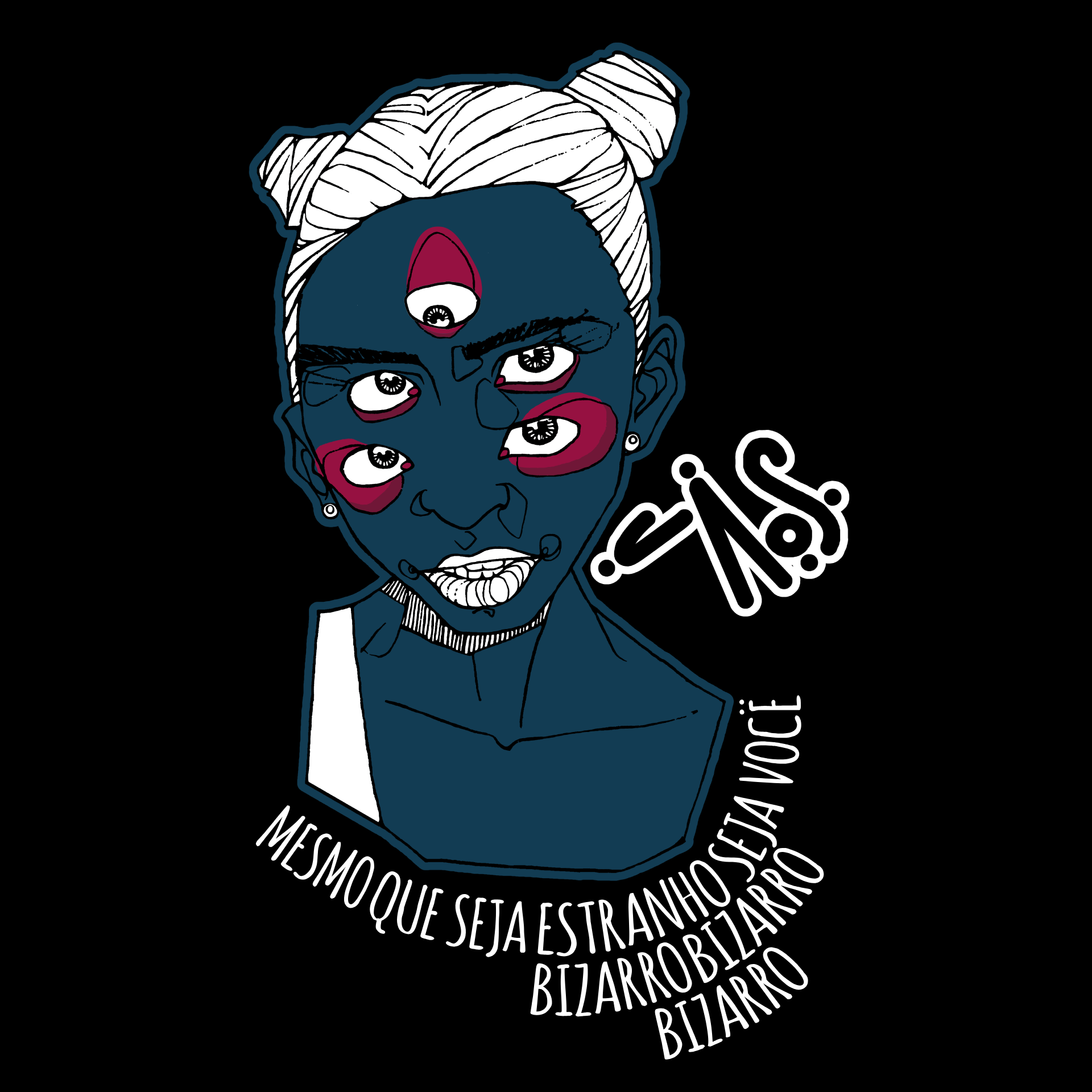 C113 | Beta Seja Você - Arte Azul Marinho - Cor Preta