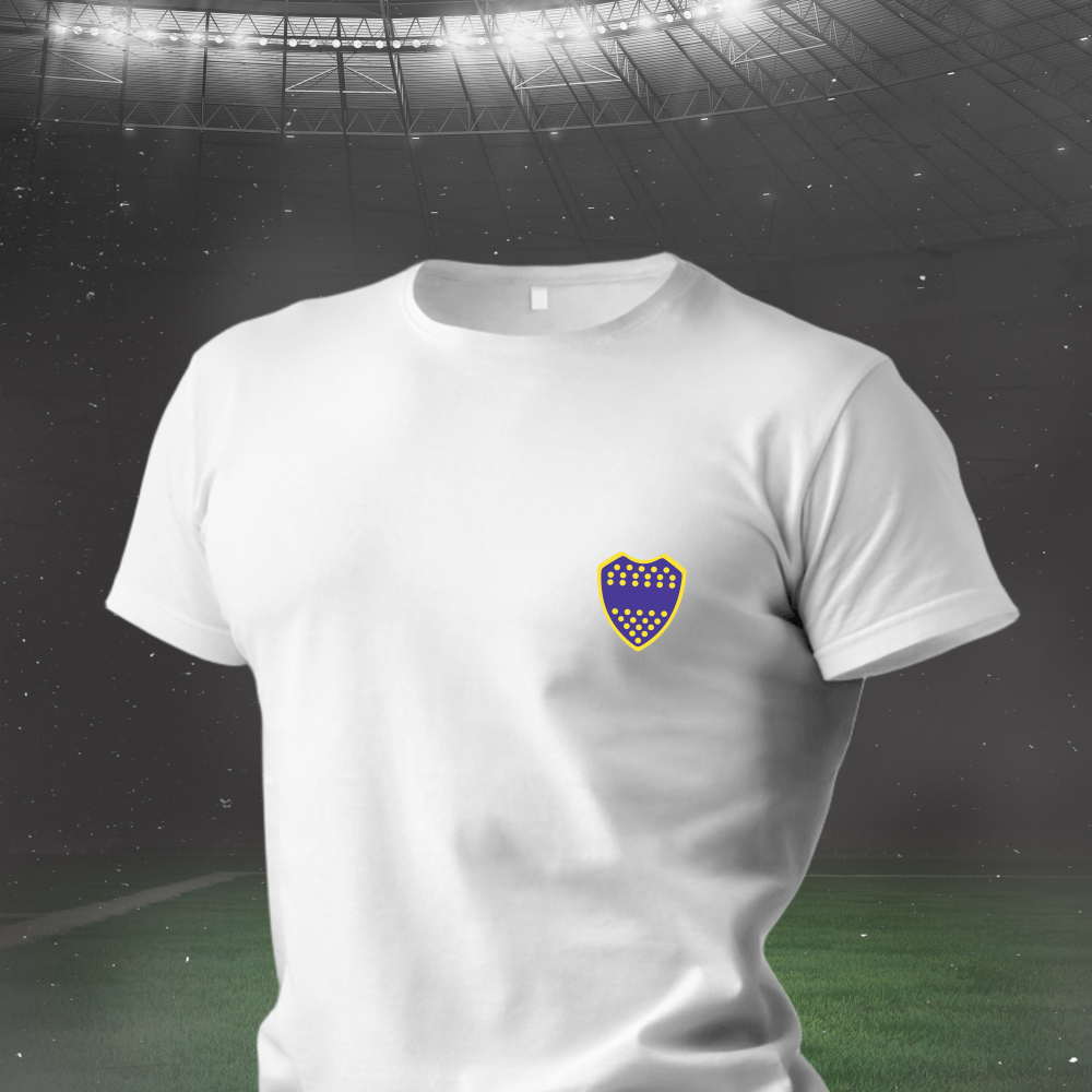 Camiseta Escudo Boca Minimalista Clássica 