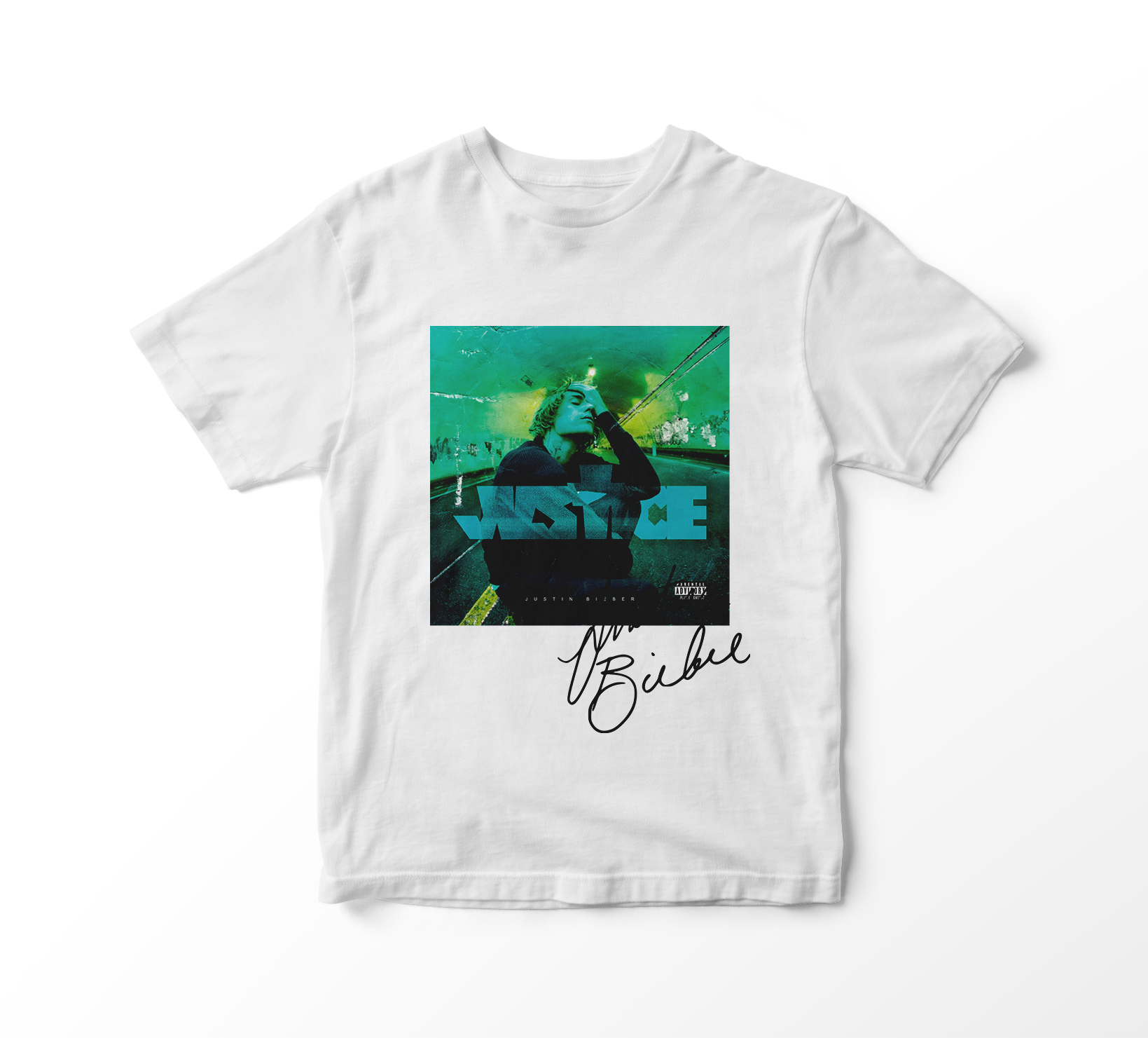 Camiseta Justin Bieber - Justice Album Cover (branca)