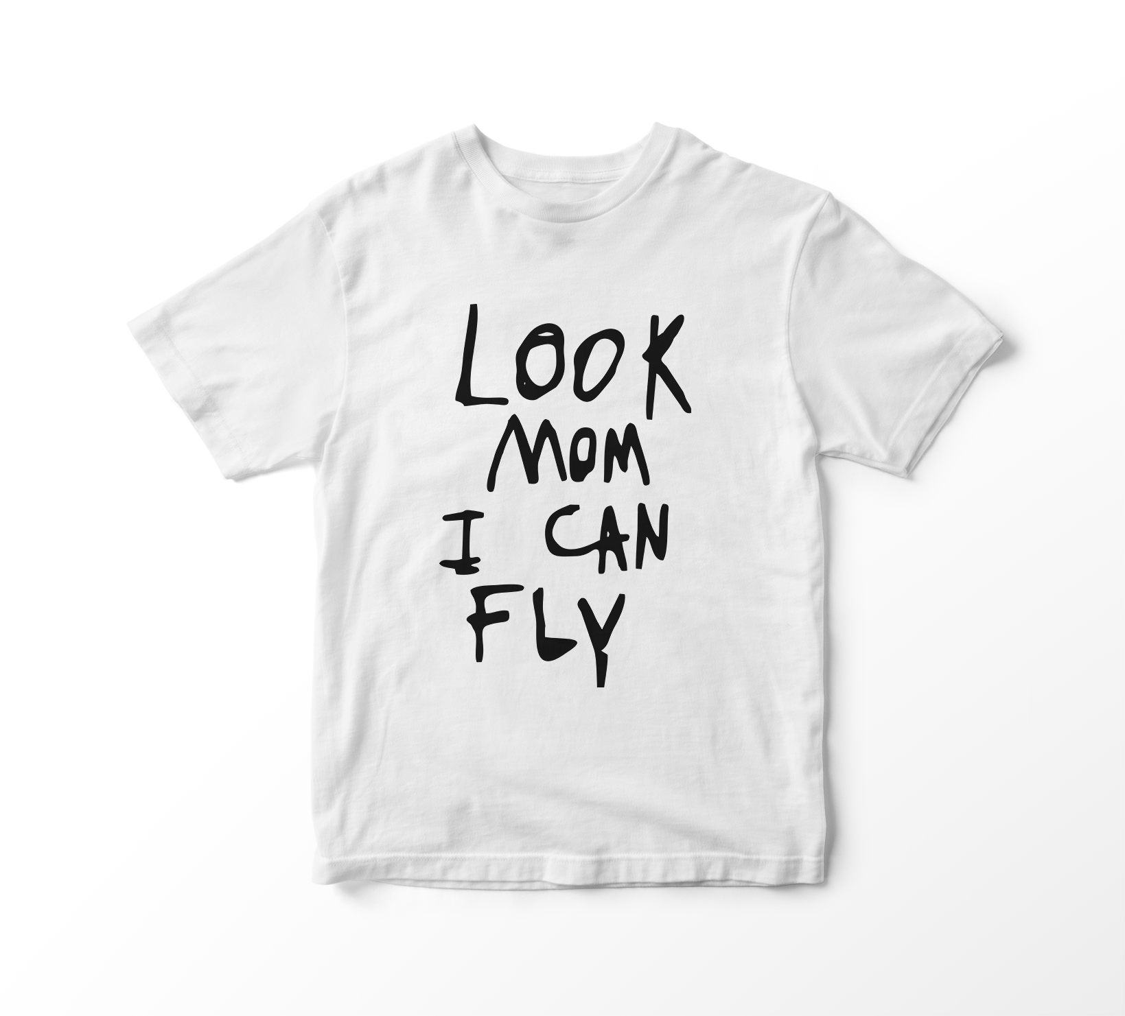 Camiseta Travis Scott - Look Mom I Can Fly (branco)