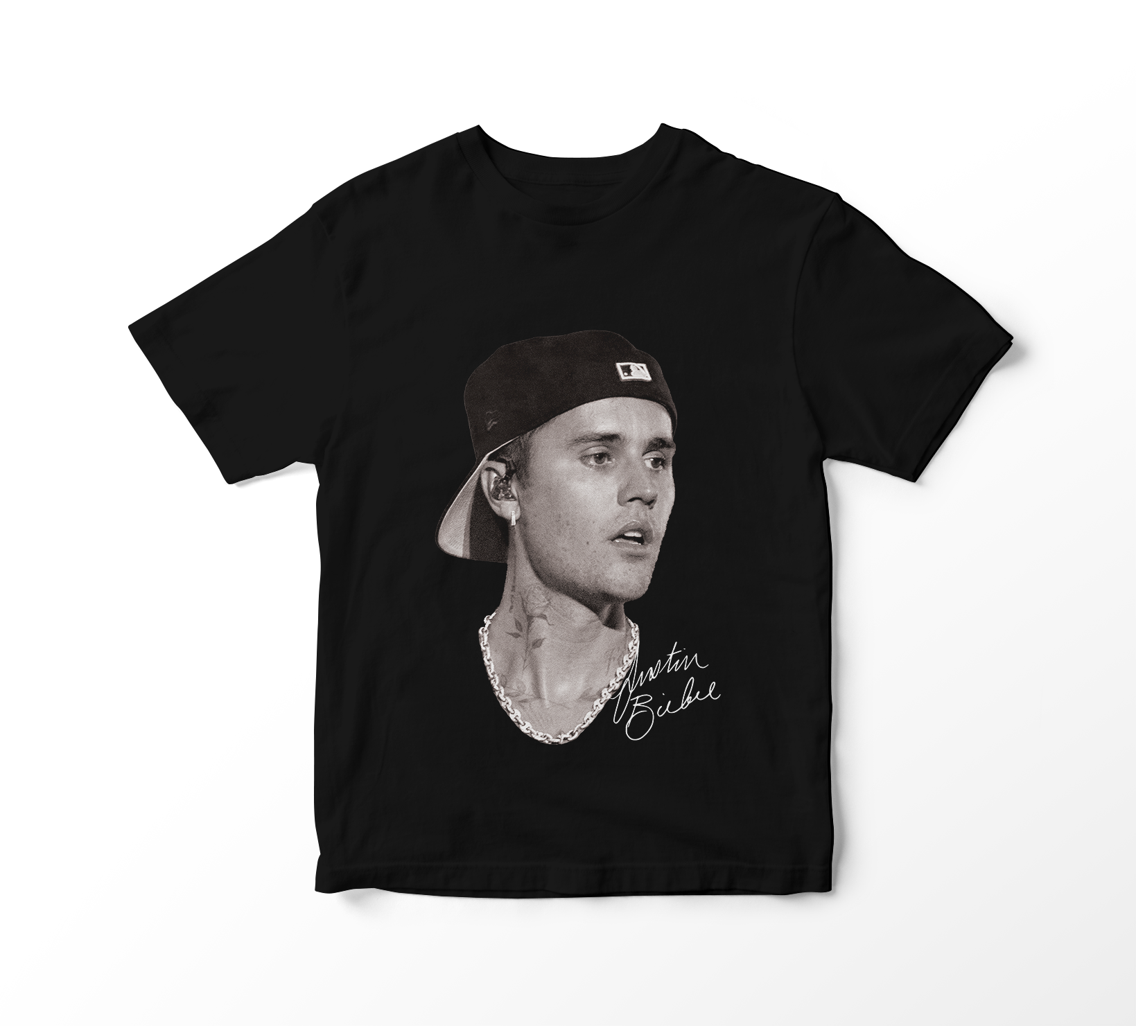 Camiseta Justin Bieber - Faces (preta)